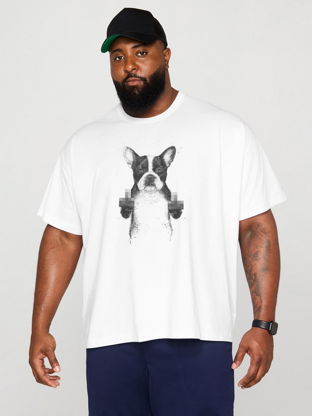 Hardaddy X Balazs Solti Men's F ck Bulldog Short Sleeve T-shirt Graphic Tee