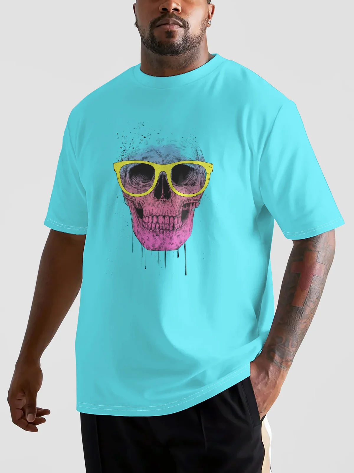 Hardaddy X Balazs Solti Men's Skull Short Sleeve T-shirt Graphic Tee