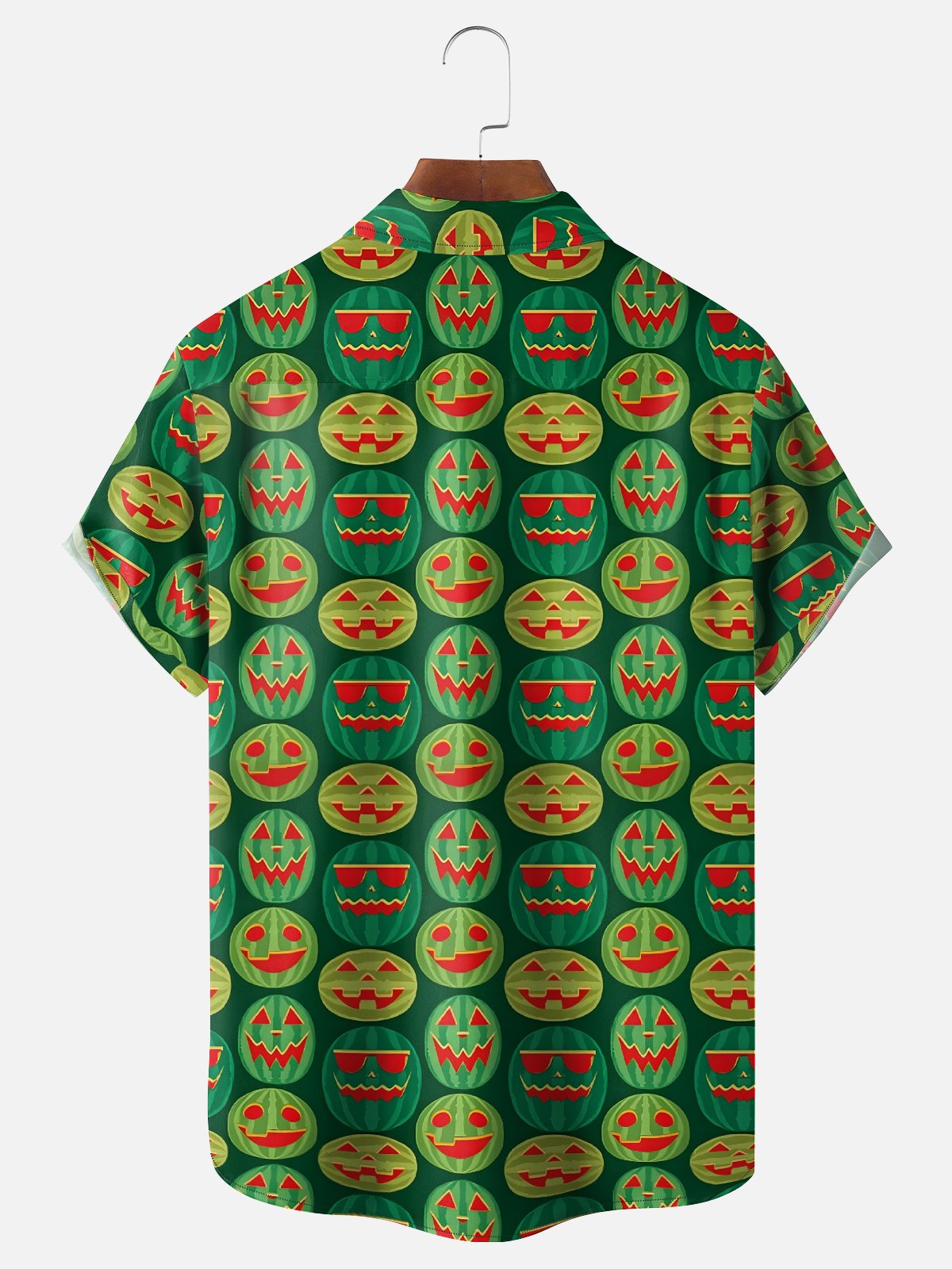 Moisture-wicking Fun Watermelon Halloween Chest Pocket Hawaiian Shirt
