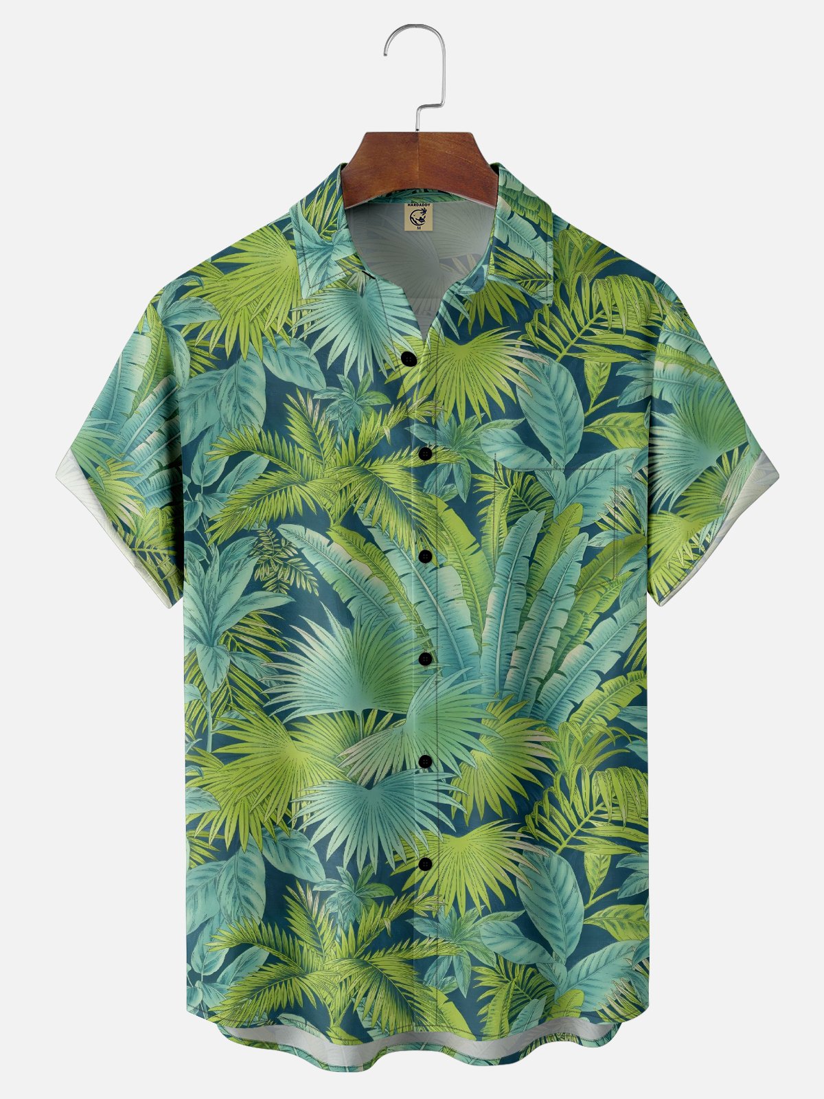 Moisture Wicking Vintage Botanical Chest Pocket Hawaiian Shirt