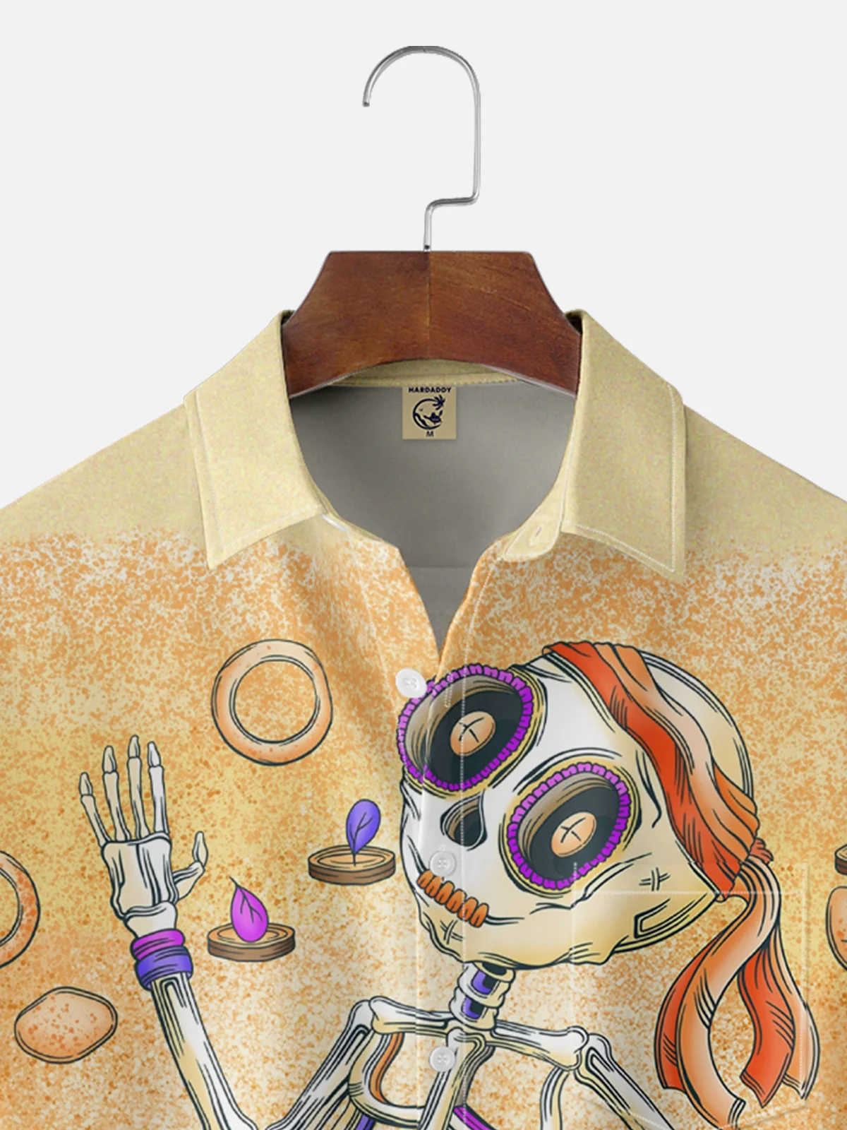 Hardaddy x Woulstain Creado Moisture-wicking Skeleton Puppet Art Chest Pocket Casual Shirt