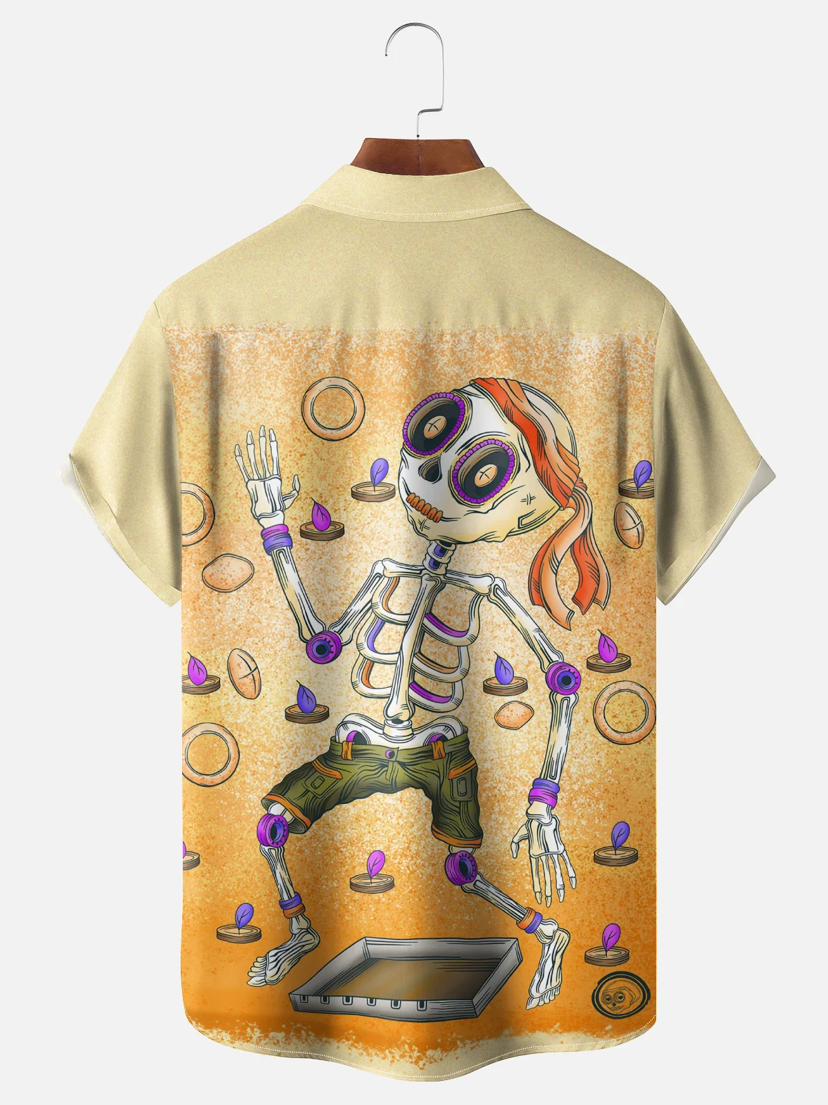 Hardaddy x Woulstain Creado Moisture-wicking Skeleton Puppet Art Chest Pocket Casual Shirt