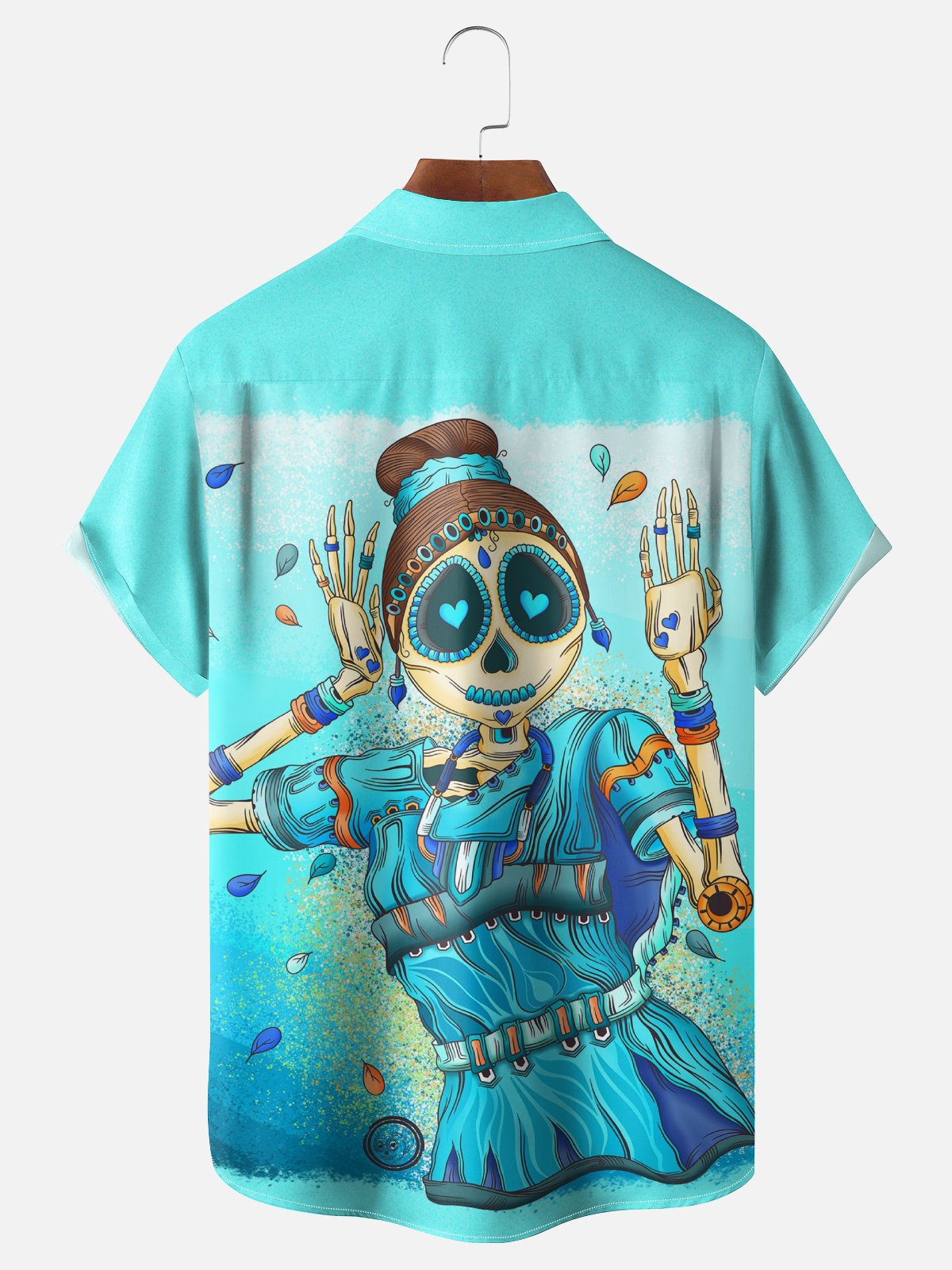 Hardaddy x Blucranium Moisture-wicking Fantastic Skull Lady Art Chest Pocket Casual Shirt