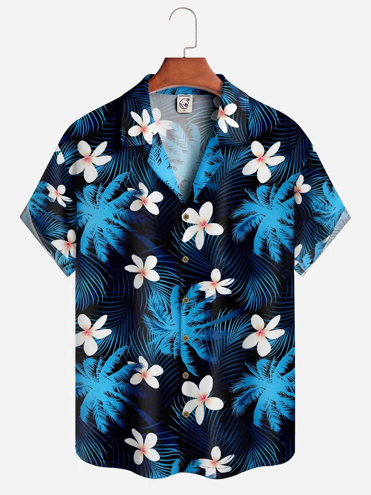 Moisture Wicking Tropical Floral Coconut Tree Hawaiian Shirt