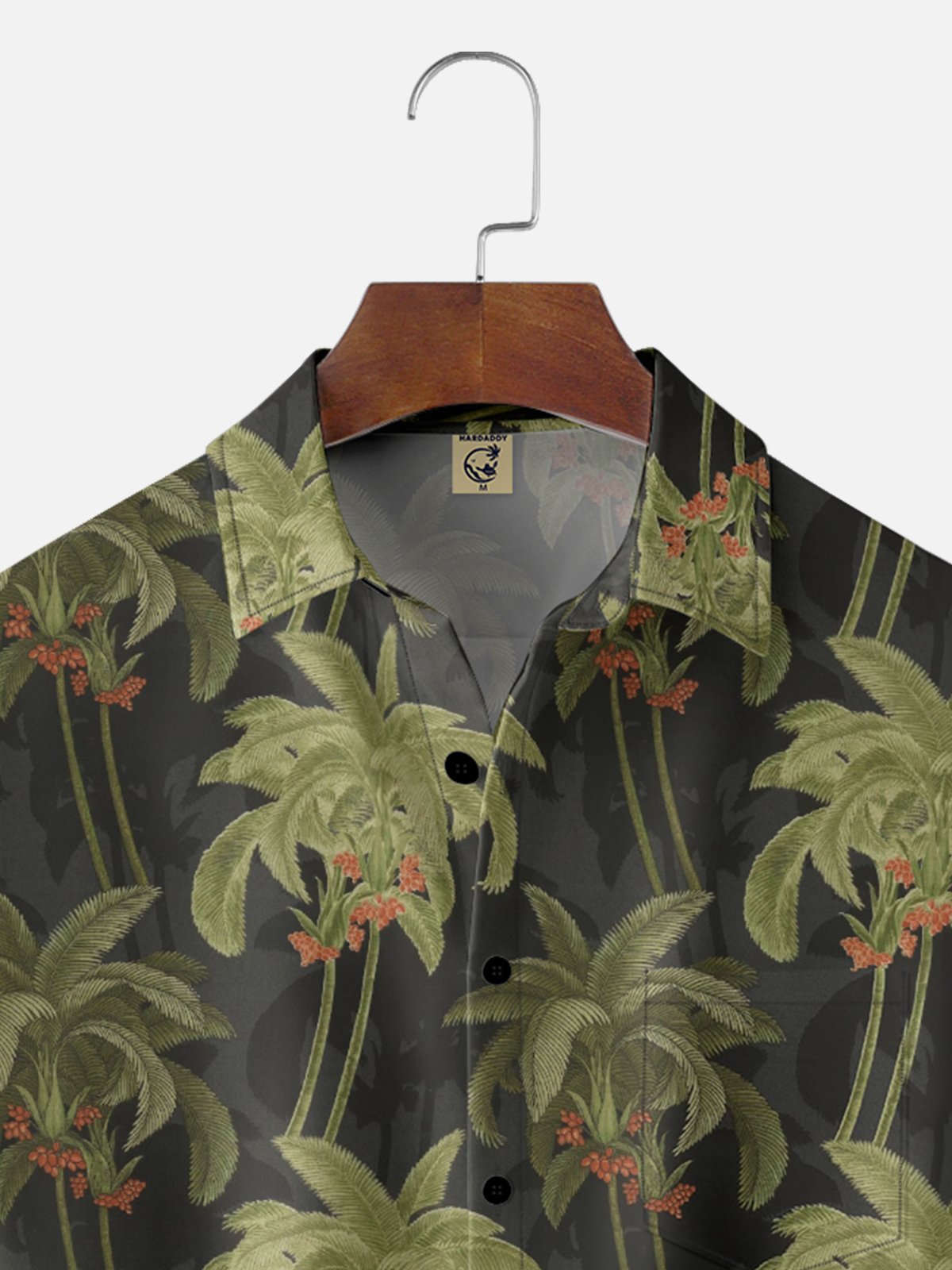 Moisture Wicking Vintage Coconut Tree Chest Pocket Hawaiian Shirt