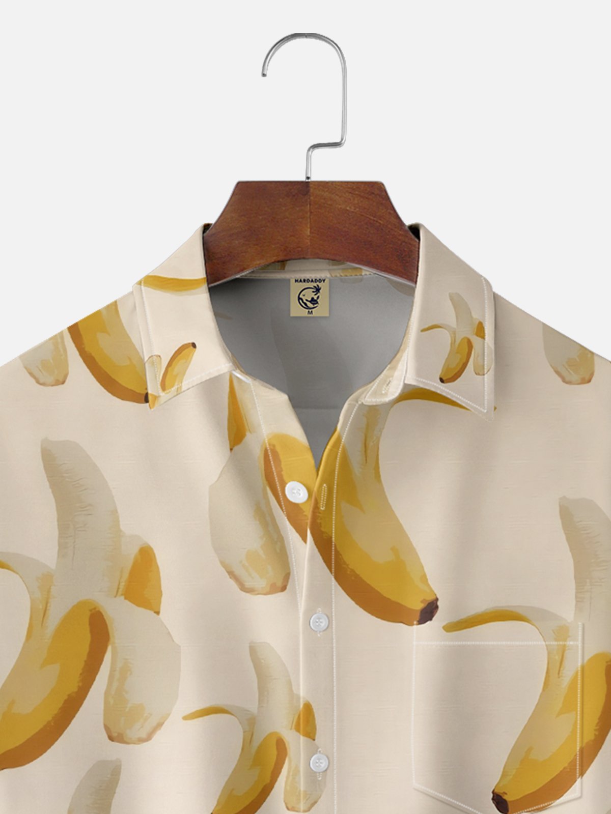 Moisture-wicking Fun Casual Banana Chest Pocket Hawaiian Shirt