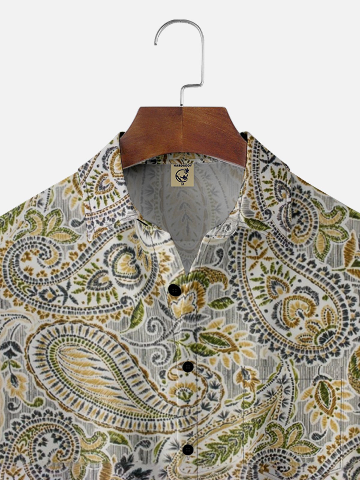 Moisture Wicking Vintage Paisley Chest Pocket Hawaiian Shirt