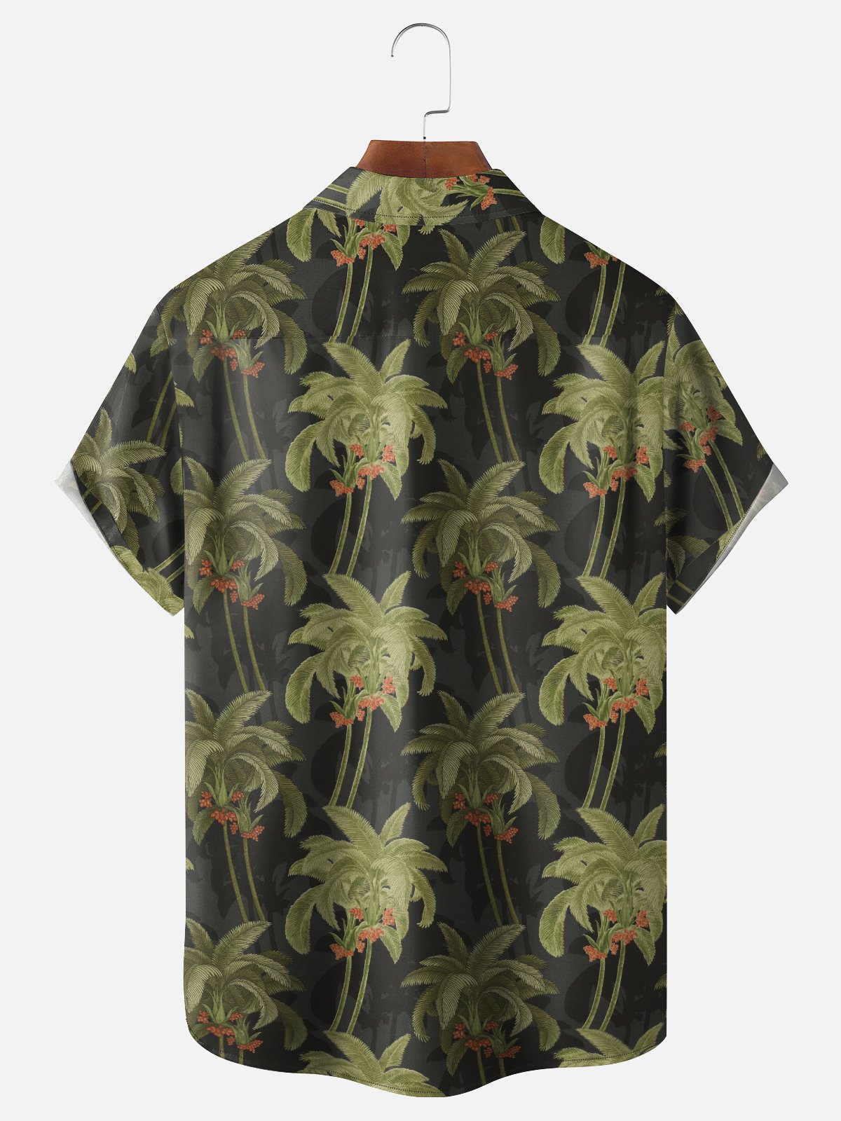 Moisture Wicking Vintage Coconut Tree Chest Pocket Hawaiian Shirt