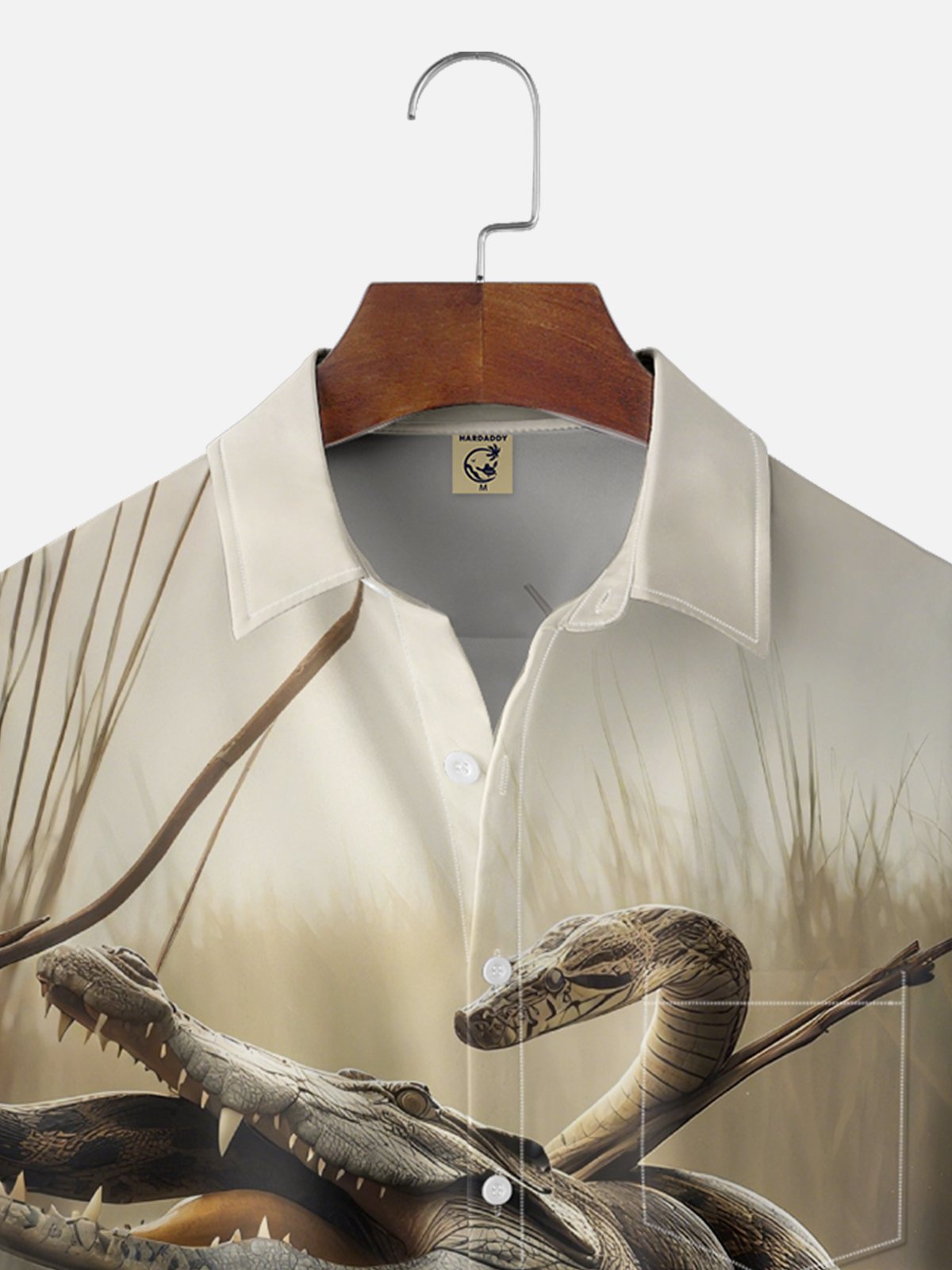 Moisture-wicking Alligator vs. Python Swamp Chest Pocket Hawaiian Shirt