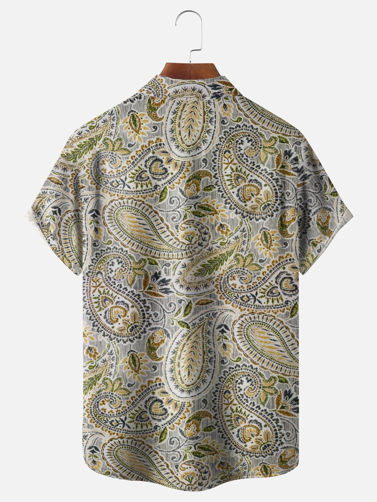 Moisture Wicking Vintage Paisley Chest Pocket Hawaiian Shirt
