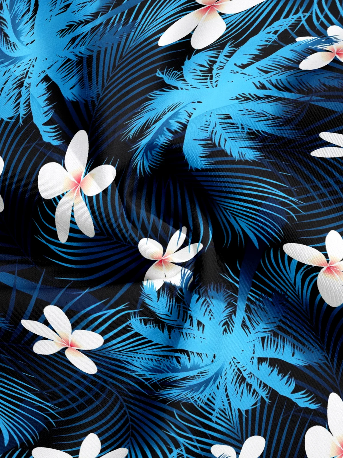 Moisture Wicking Tropical Floral Coconut Tree Hawaiian Shirt