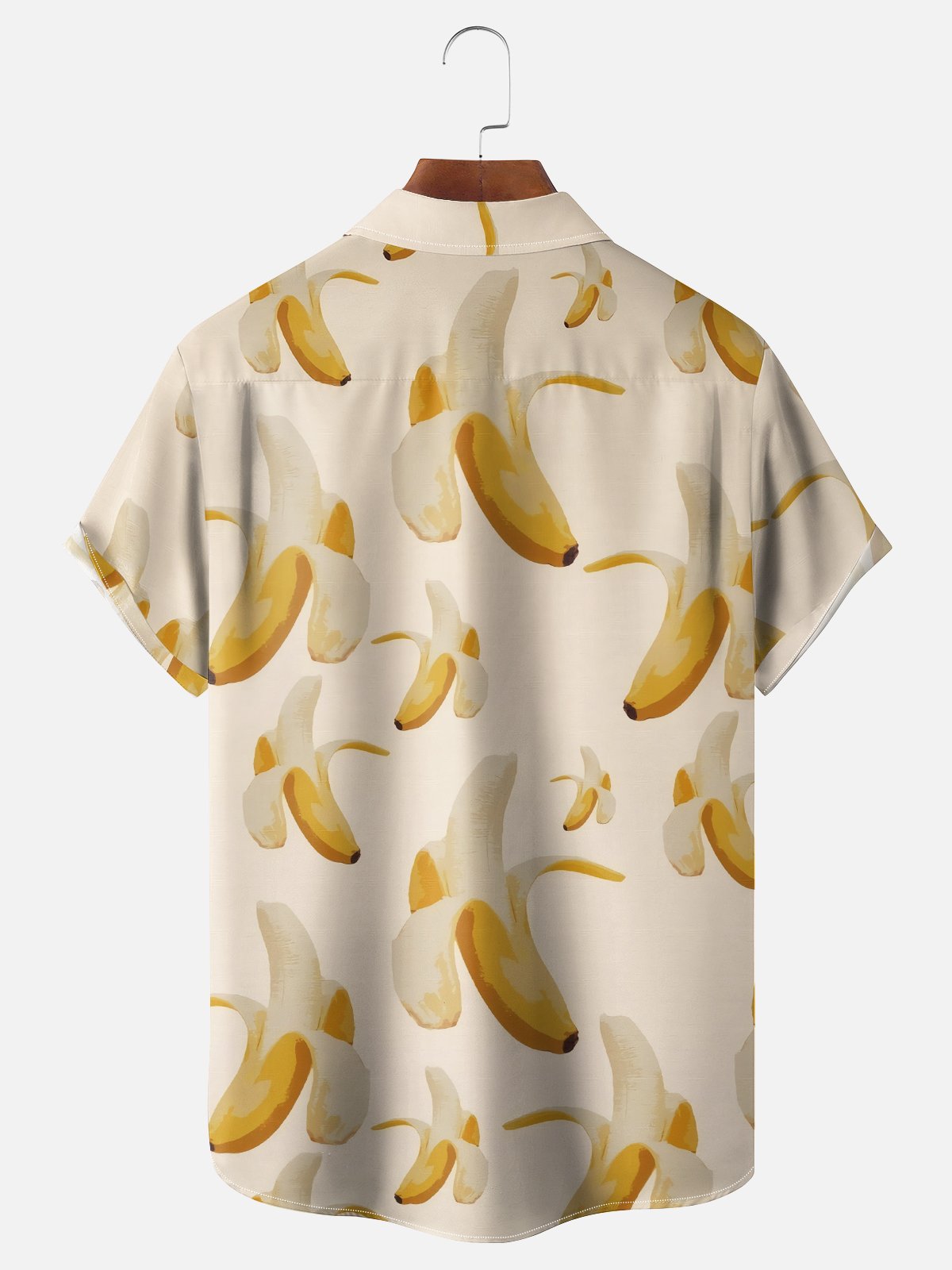 Moisture-wicking Fun Casual Banana Chest Pocket Hawaiian Shirt