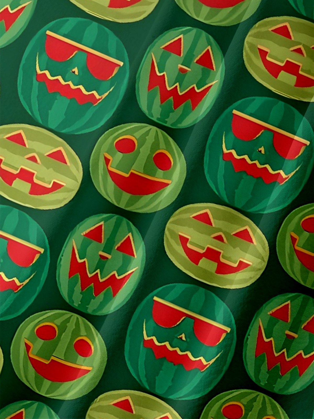 Moisture-wicking Fun Watermelon Halloween Chest Pocket Hawaiian Shirt