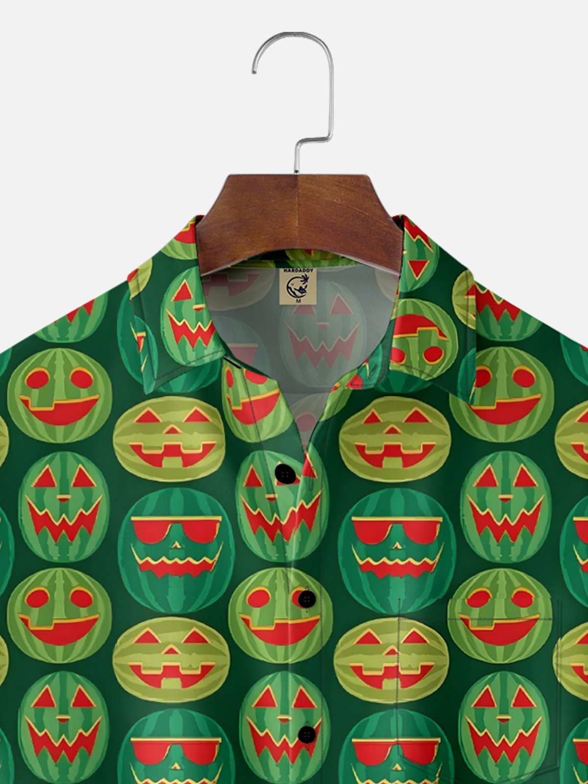 Moisture-wicking Fun Watermelon Halloween Chest Pocket Hawaiian Shirt