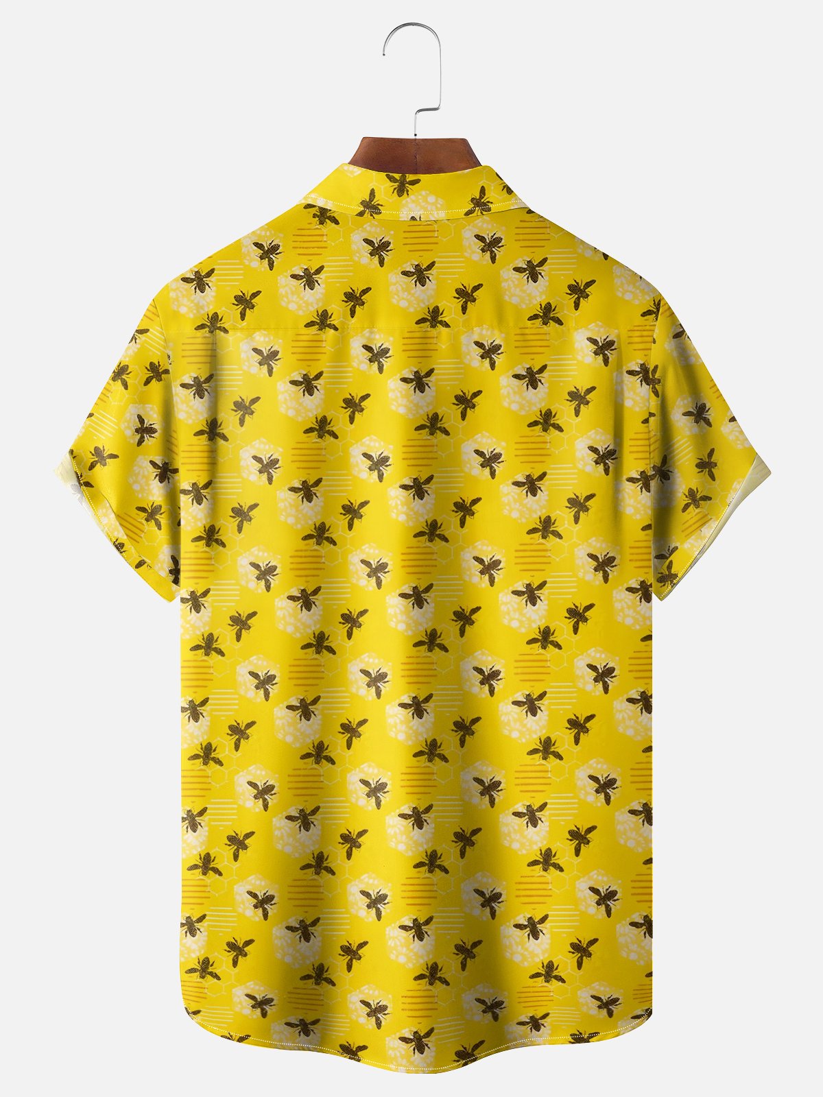 Moisture Wicking Bee Chest Pocket Hawaiian Shirt