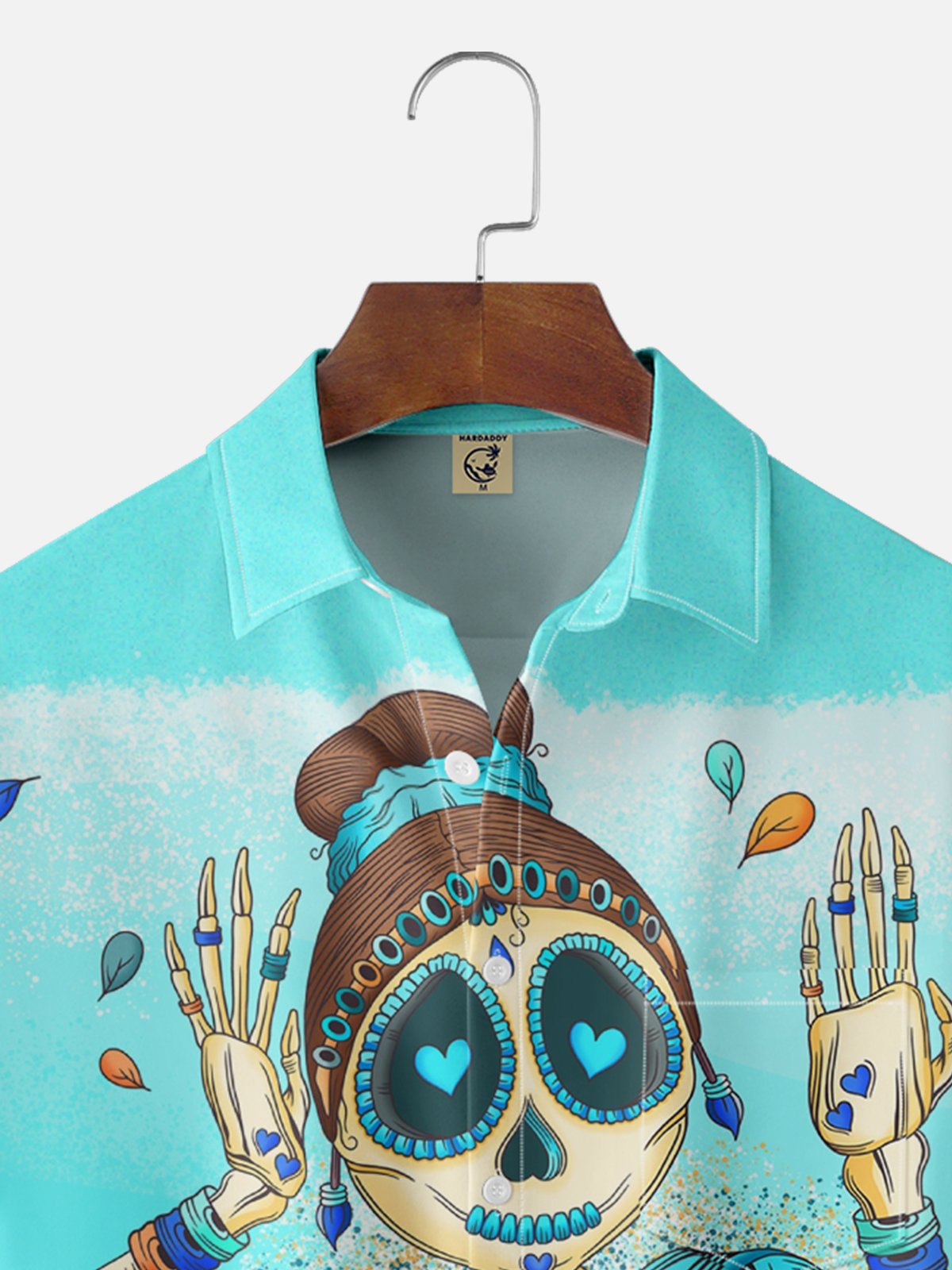 Hardaddy x Blucranium Moisture-wicking Fantastic Skull Lady Art Chest Pocket Casual Shirt