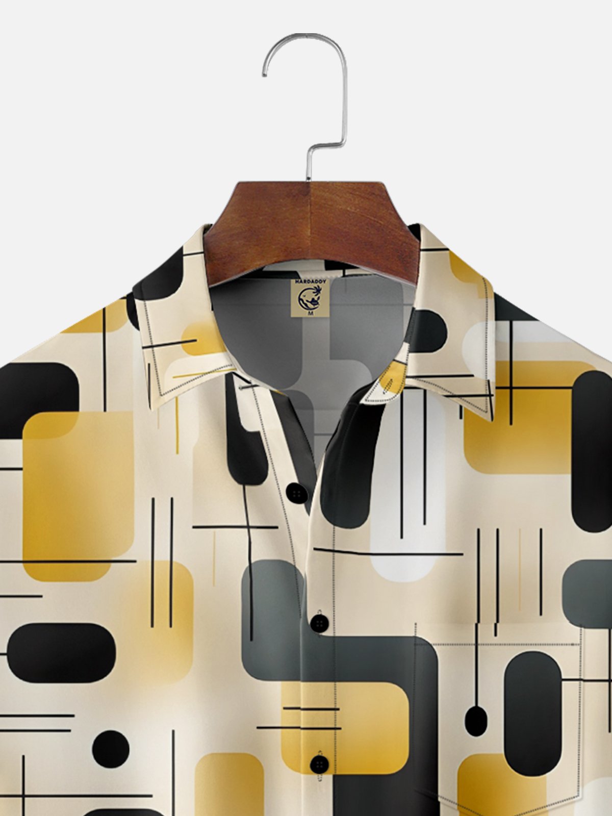 Moisture Wicking Geometric Abstract Chest Pocket Hawaiian Shirt