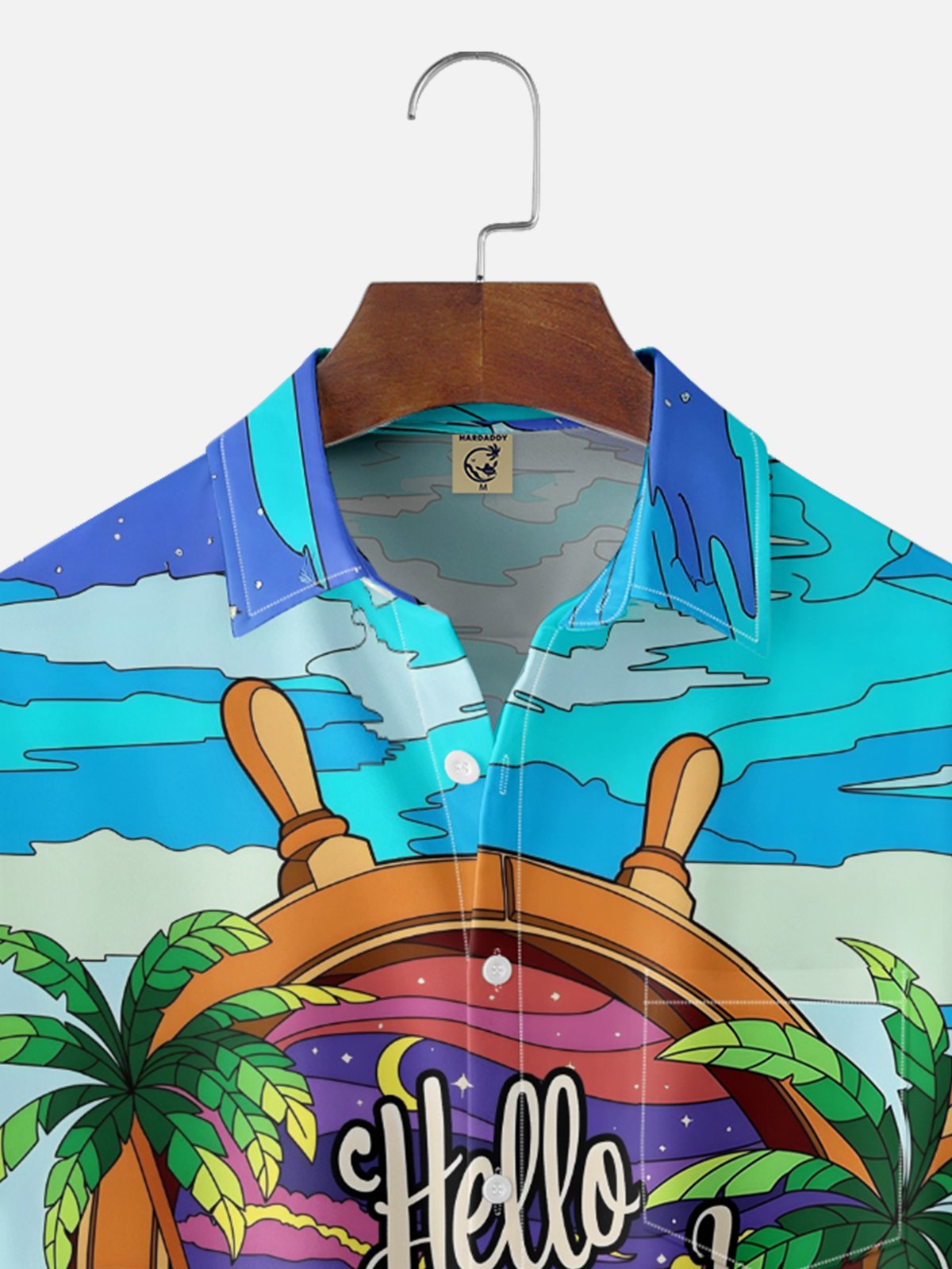 Moisture-wicking Palm Tree Retired Chest Pocket Hawaiian Shirt