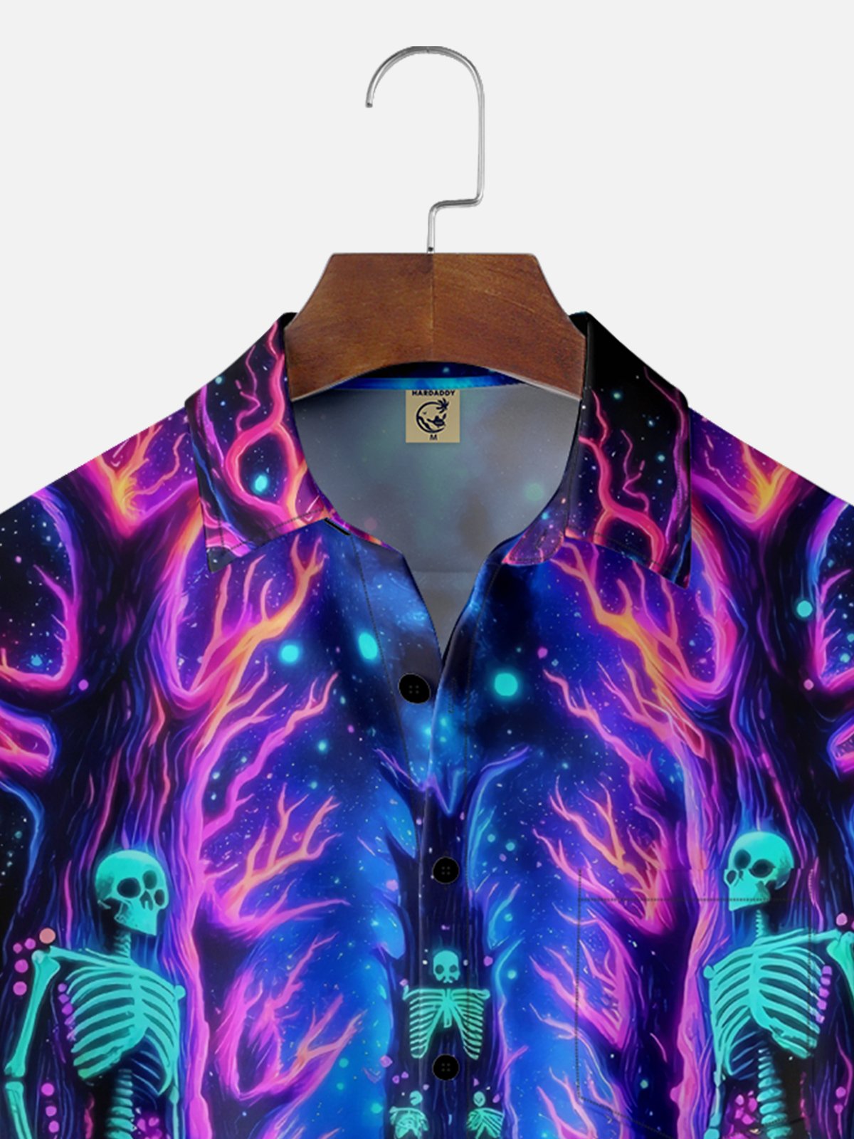 Moisture-wicking Halloween Skeleton Fun Chest Pocket Casual Shirt