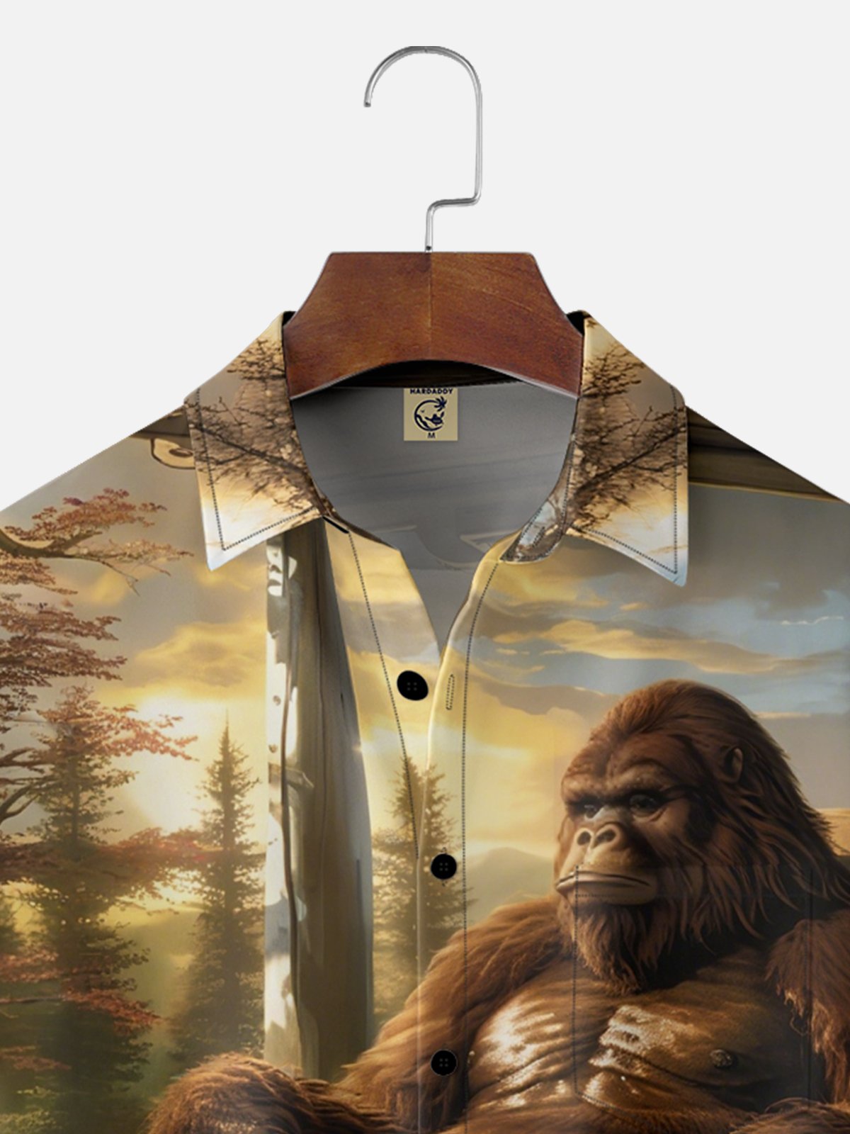 Moisture-wicking Bigfoot Fun Nap Leisure Chest Pocket Hawaiian Shirt