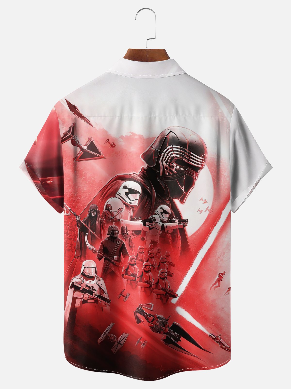 Moisture Wicking Ombre Robot Star Chest Pocket Hawaiian Shirt