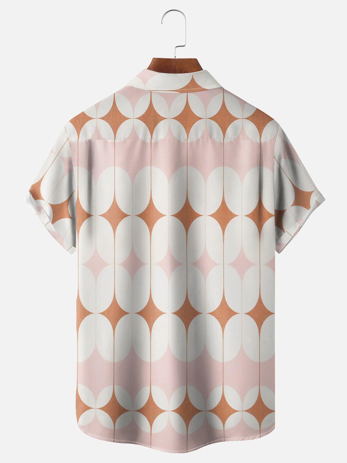 Moisture Wicking Medieval Geometric Color Block Chest Pocket Hawaiian Shirt