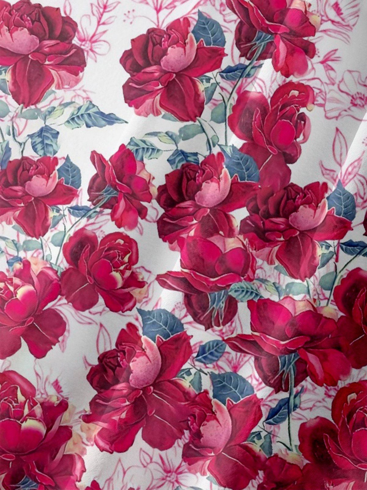 Moisture Wicking Ombre Rose Chest Pocket Hawaiian Shirt