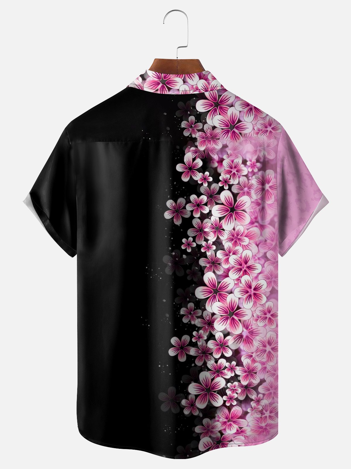 Moisture Wicking Japanese Culture Gradient Sakura Chest Pocket Hawaiian Shirt