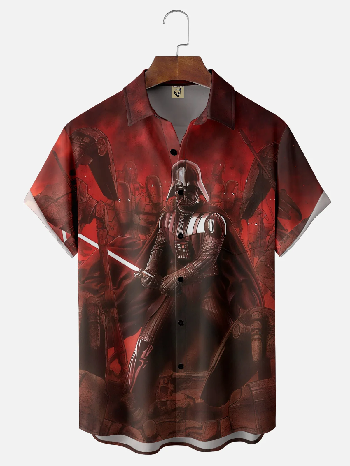 Moisture Wicking Gradient Star Chest Pocket Hawaiian Shirt