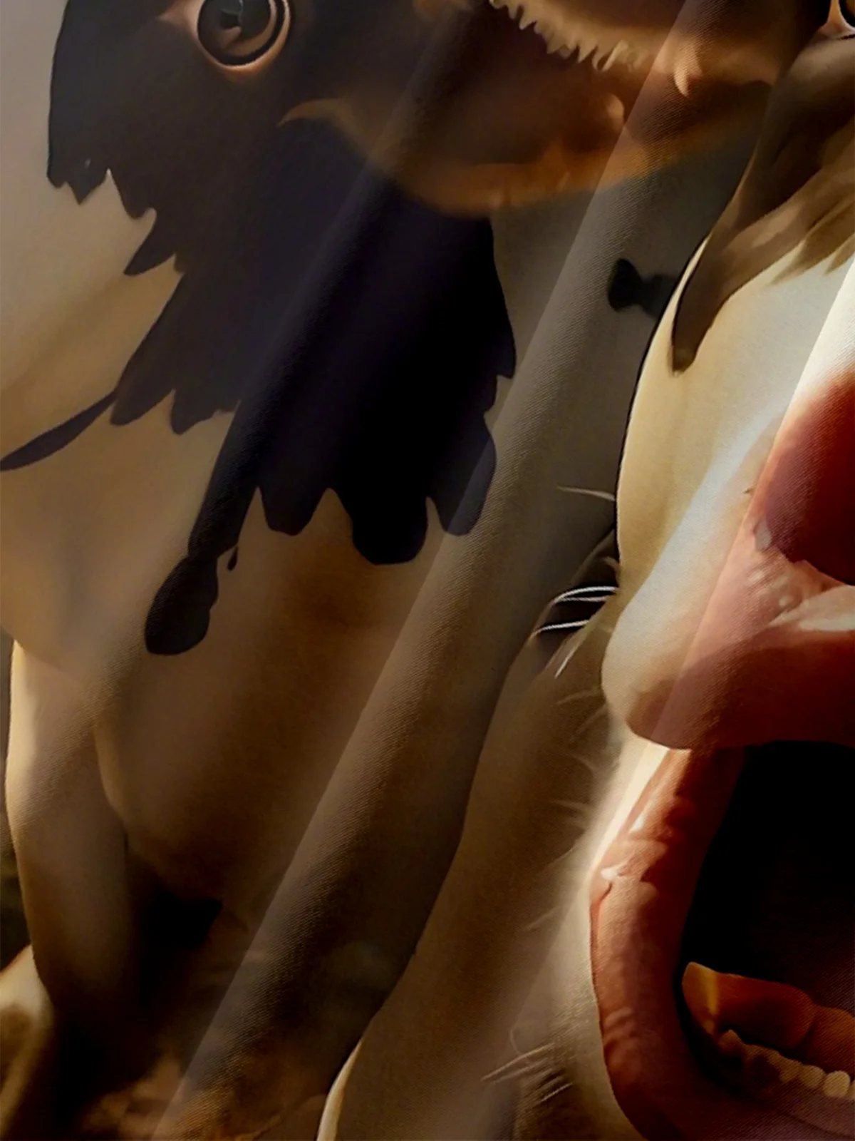 Moisture-Wicking Fun Headshot Cow Chest Pocket Hawaiian Shirt