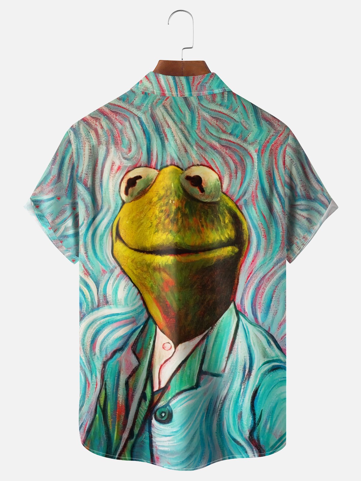 Moisture-wicking Artwork Cartoon Character Chest Pocket Hawaiian Shirt