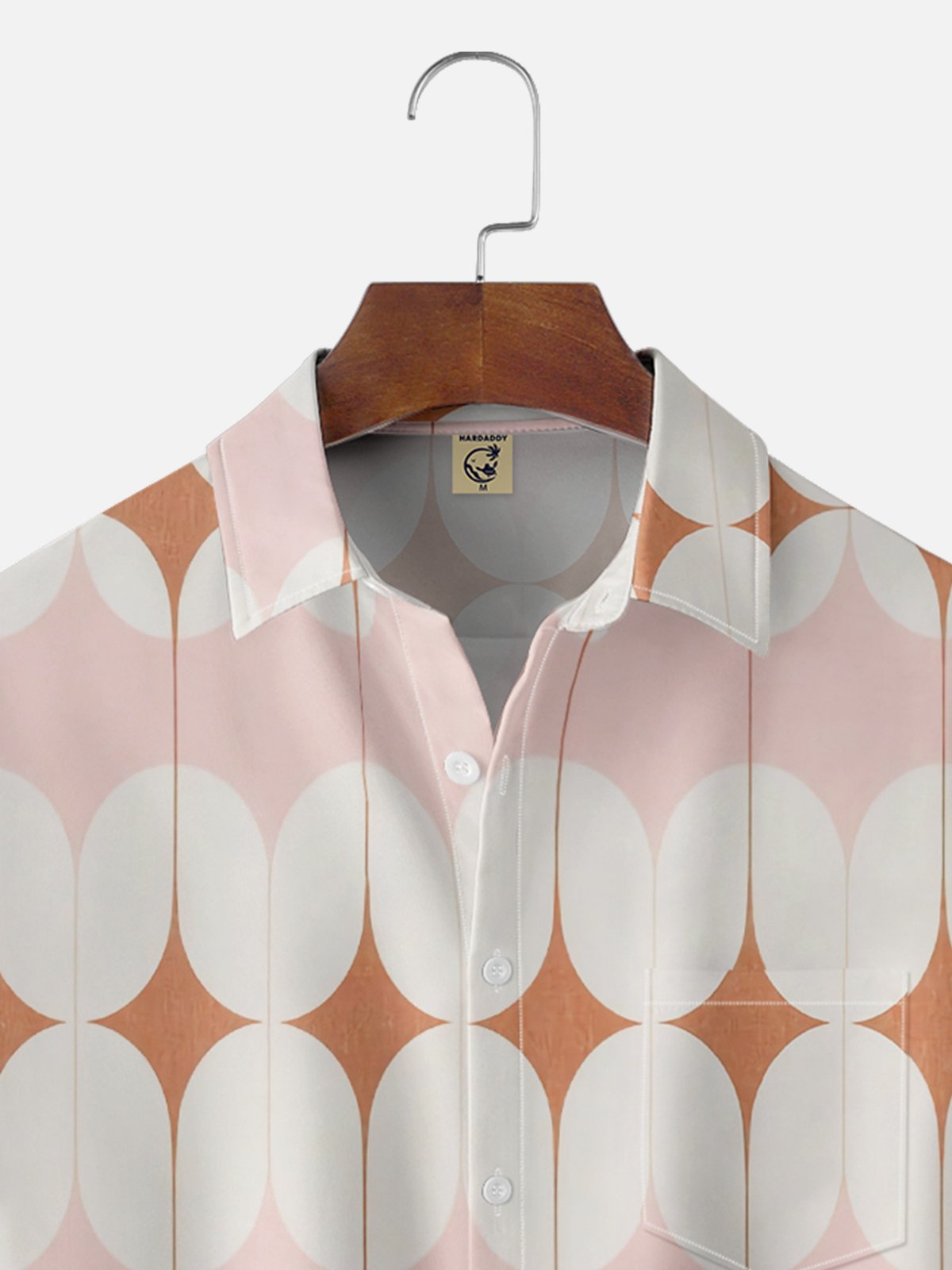 Moisture Wicking Medieval Geometric Color Block Chest Pocket Hawaiian Shirt