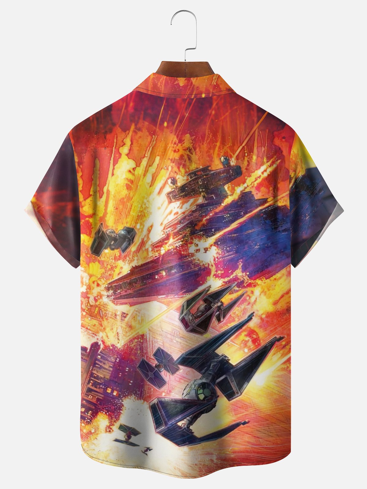 Moisture Wicking Star Chest Pocket Hawaiian Shirt