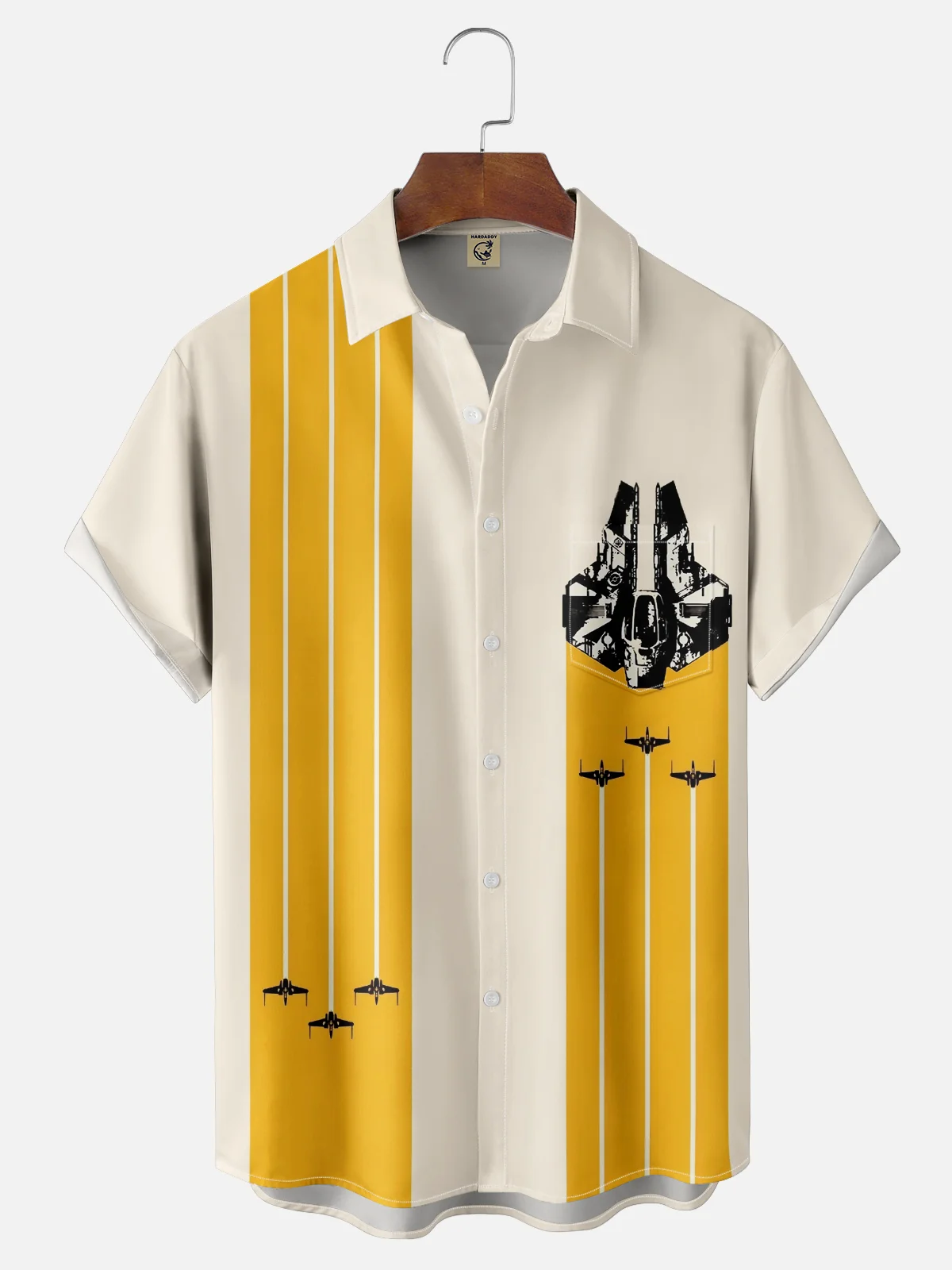 Moisture Wicking Star Fighter Chest Pocket Bowling Shirt