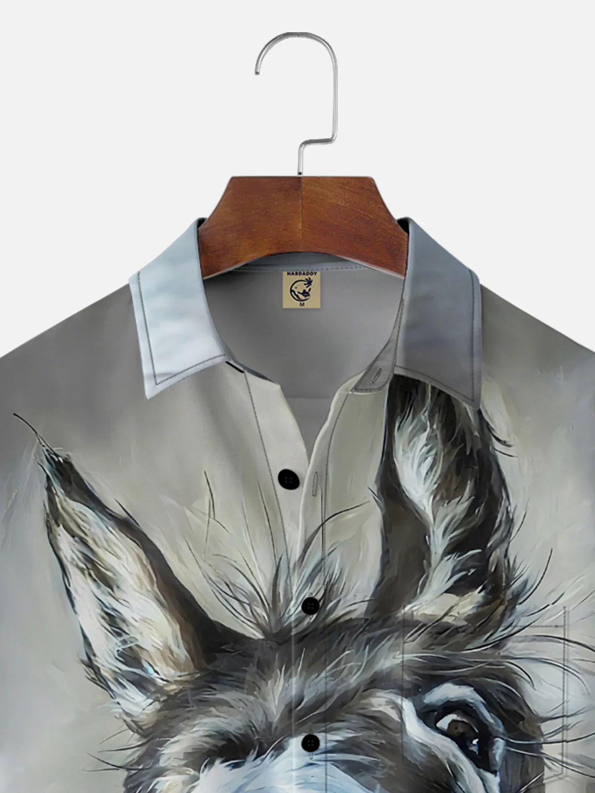 Moisture-Wicking Gradient Abstract Art Painting Funny Donkey Chest Pocket Hawaiian Shirt
