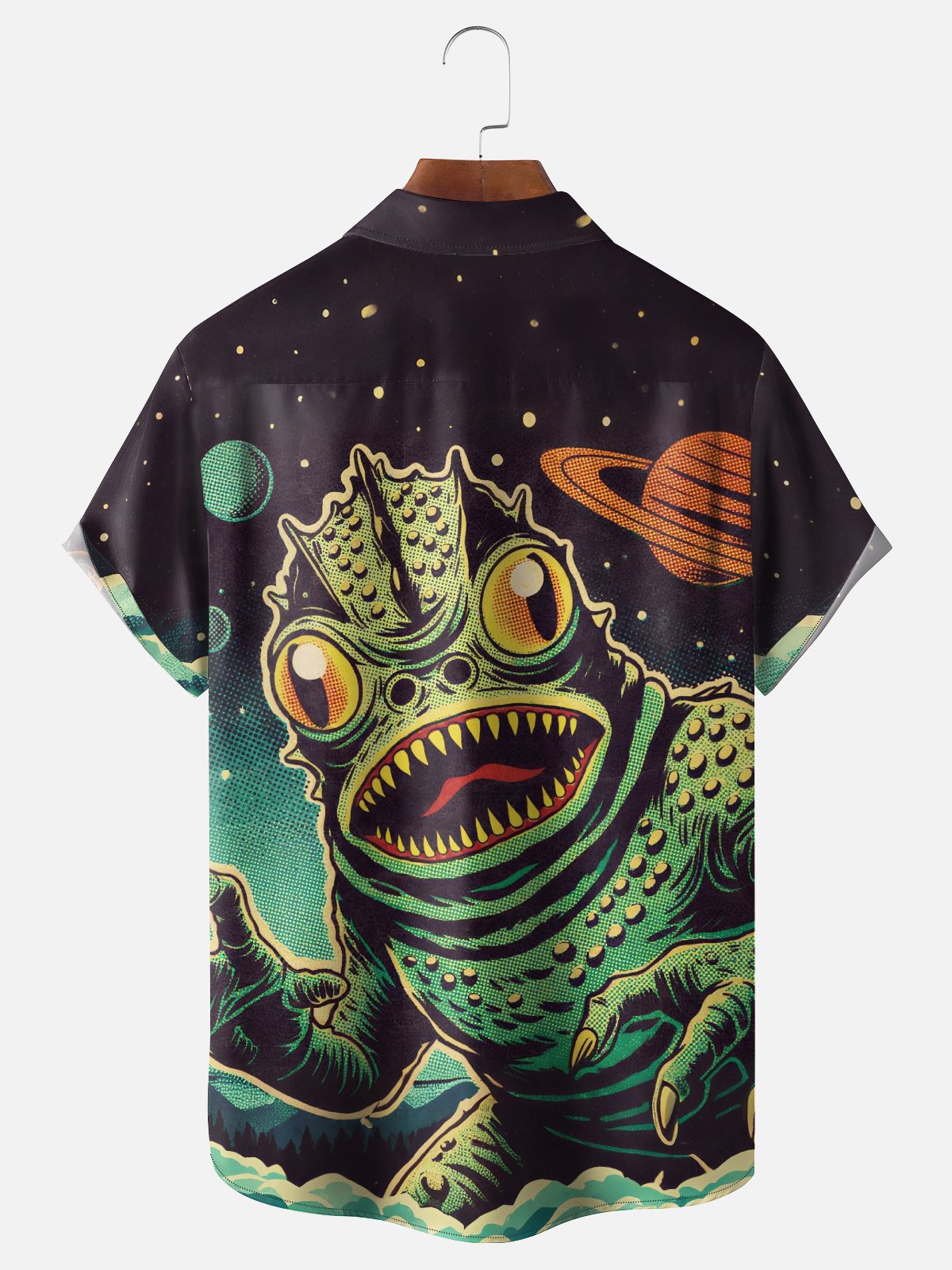 Moisture-Wicking Monster Universe Chest Pocket Hawaiian Shirt