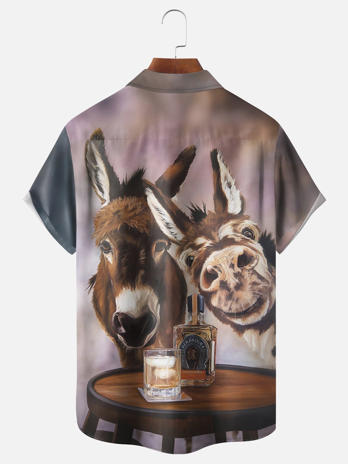 Moisture-Wicking Ombre Abstract Donkey Chest Pocket Hawaiian Shirt