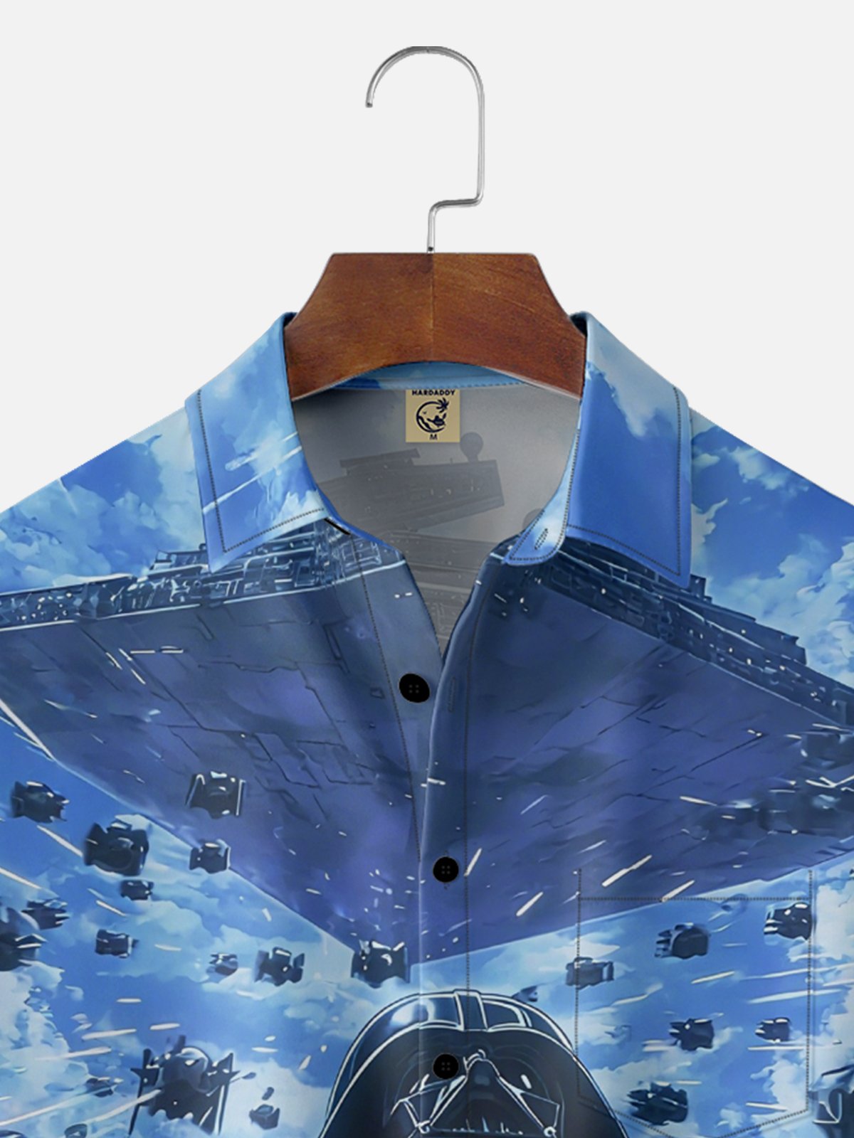 Moisture Wicking Star Robot Chest Pocket Hawaiian Shirt