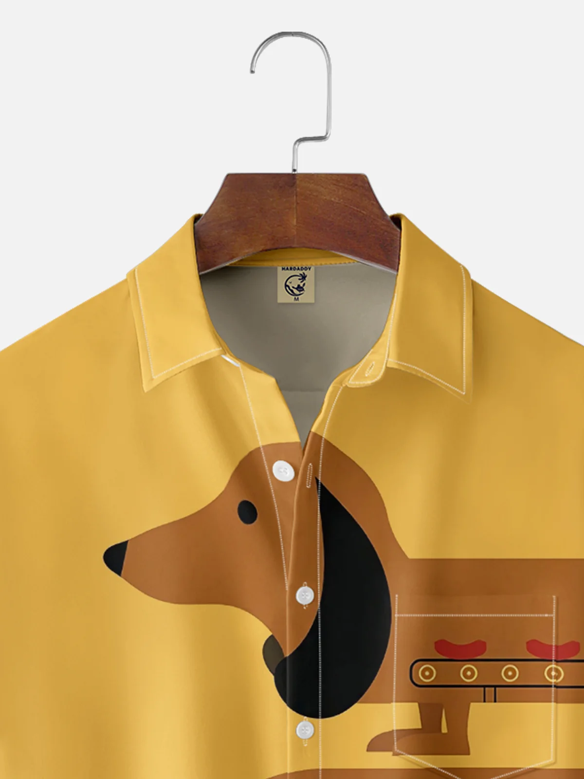 Moisture Wicking Dachshund Chest Pocket Hawaiian Shirt