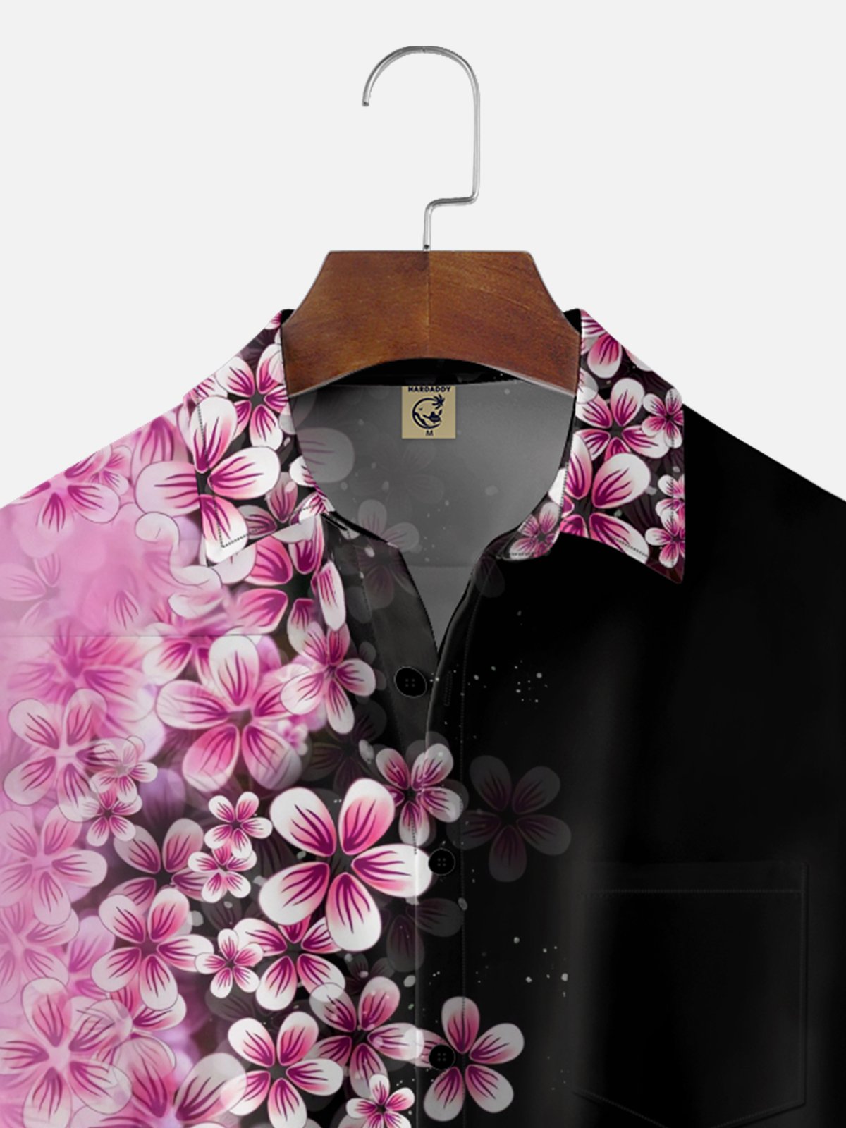 Moisture Wicking Japanese Culture Gradient Sakura Chest Pocket Hawaiian Shirt
