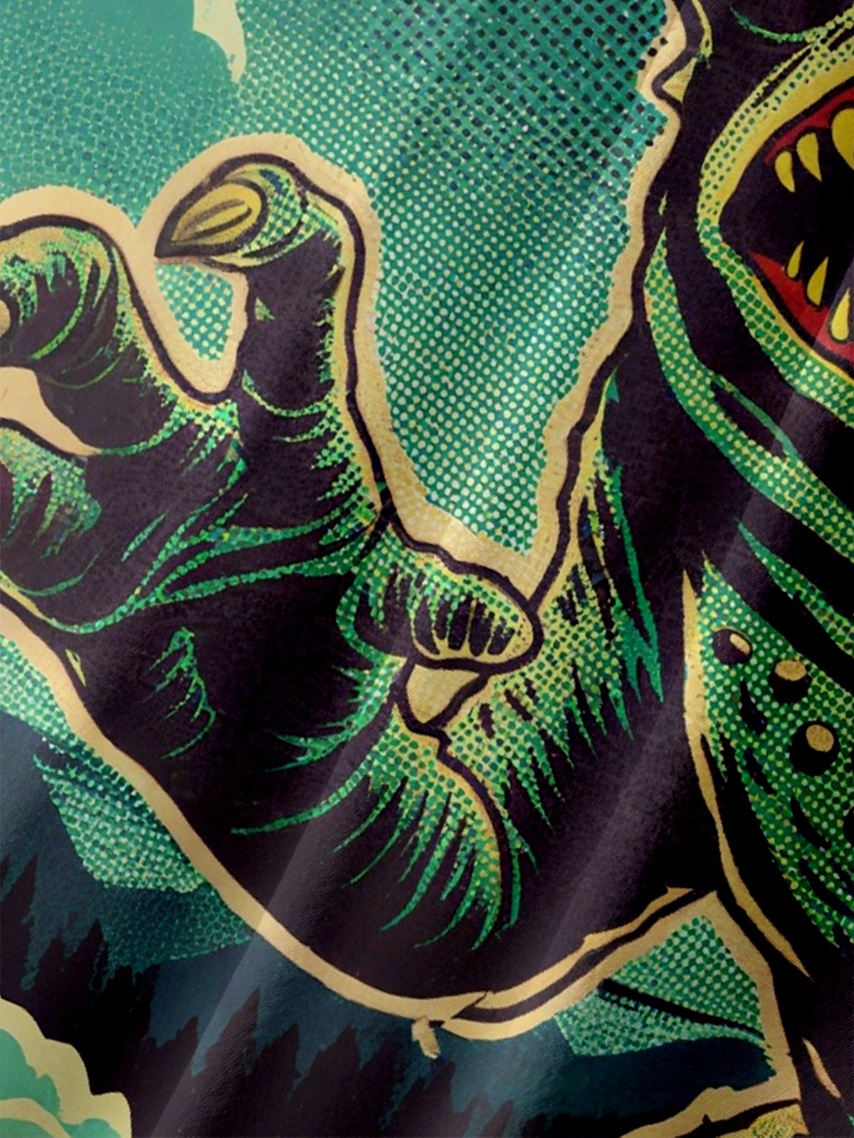 Moisture-Wicking Monster Universe Chest Pocket Hawaiian Shirt