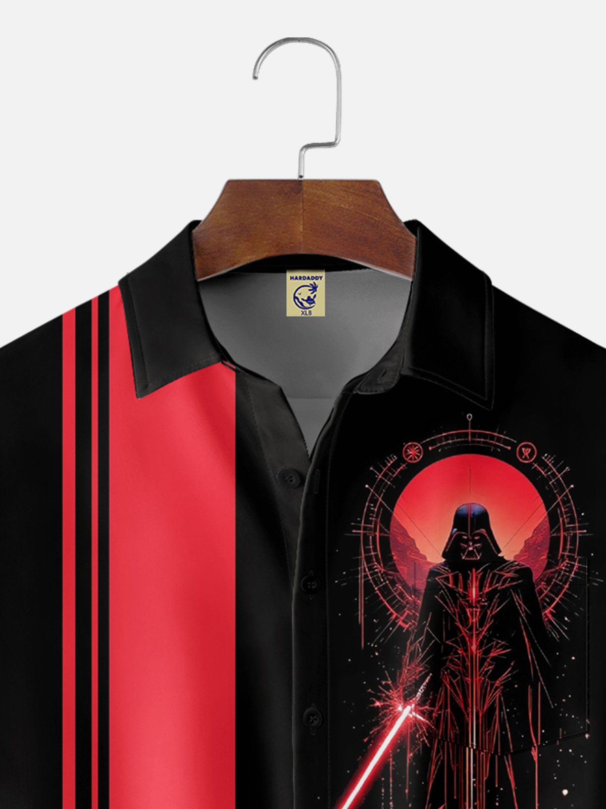Big Size Moisture-wicking Star Universe Chest Pocket Bowling Shirt