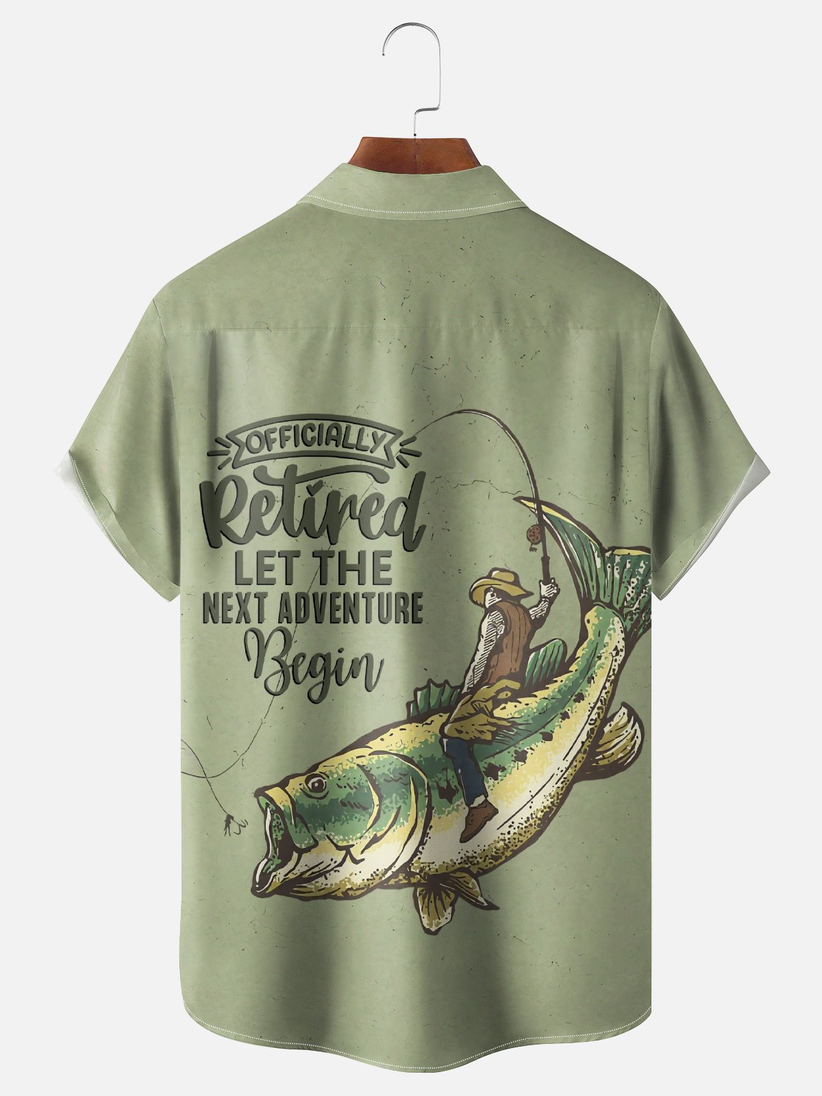 Moisture-wicking Retired Fishing Chest Pocket Casual Shirt
