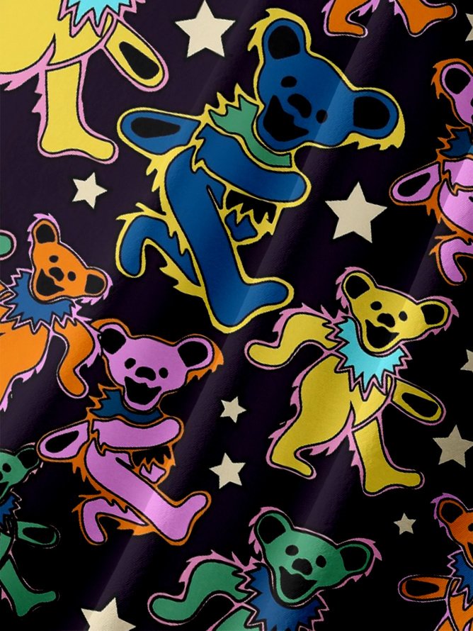 Hardaddy X Ana Cristina Ruiz Leon Tall Size Cartoon Bear Chest Pocket Hawaiian Shirt