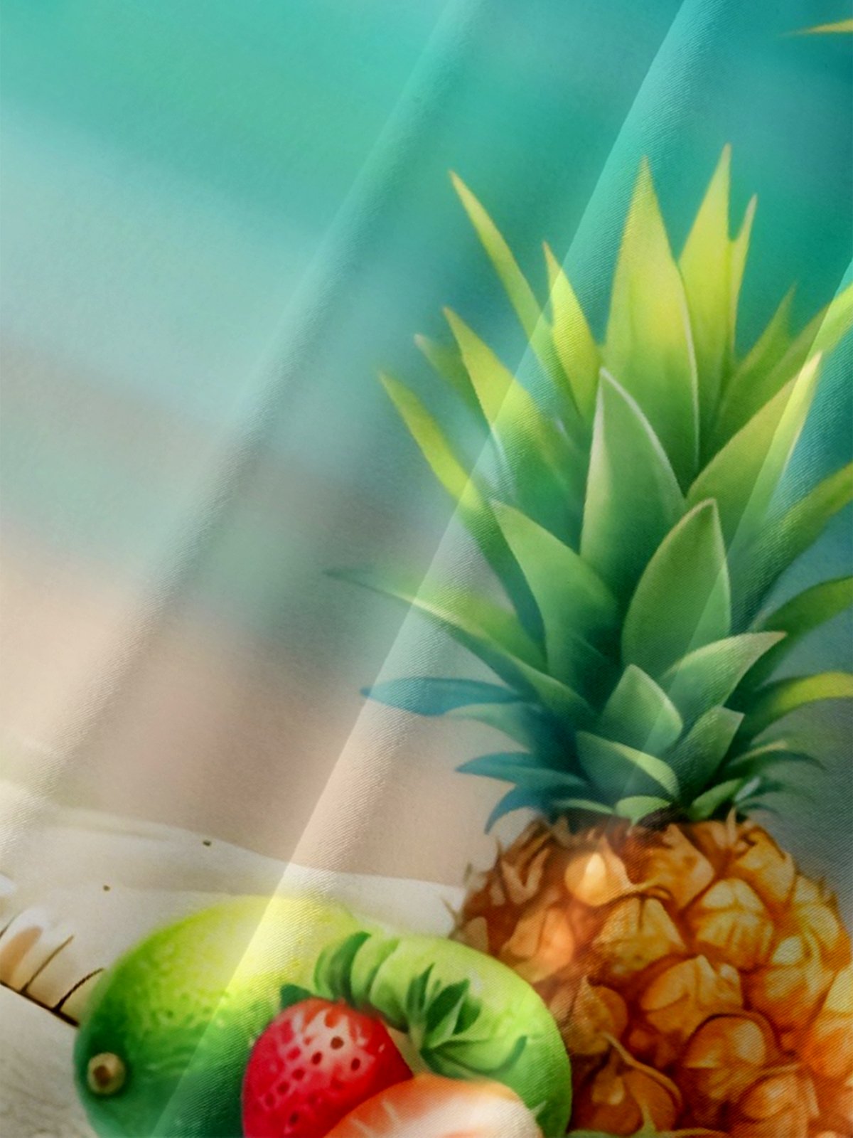 Moisture-wicking Retired Cocktail Fruits Chest Pocket Hawaiian Shirt