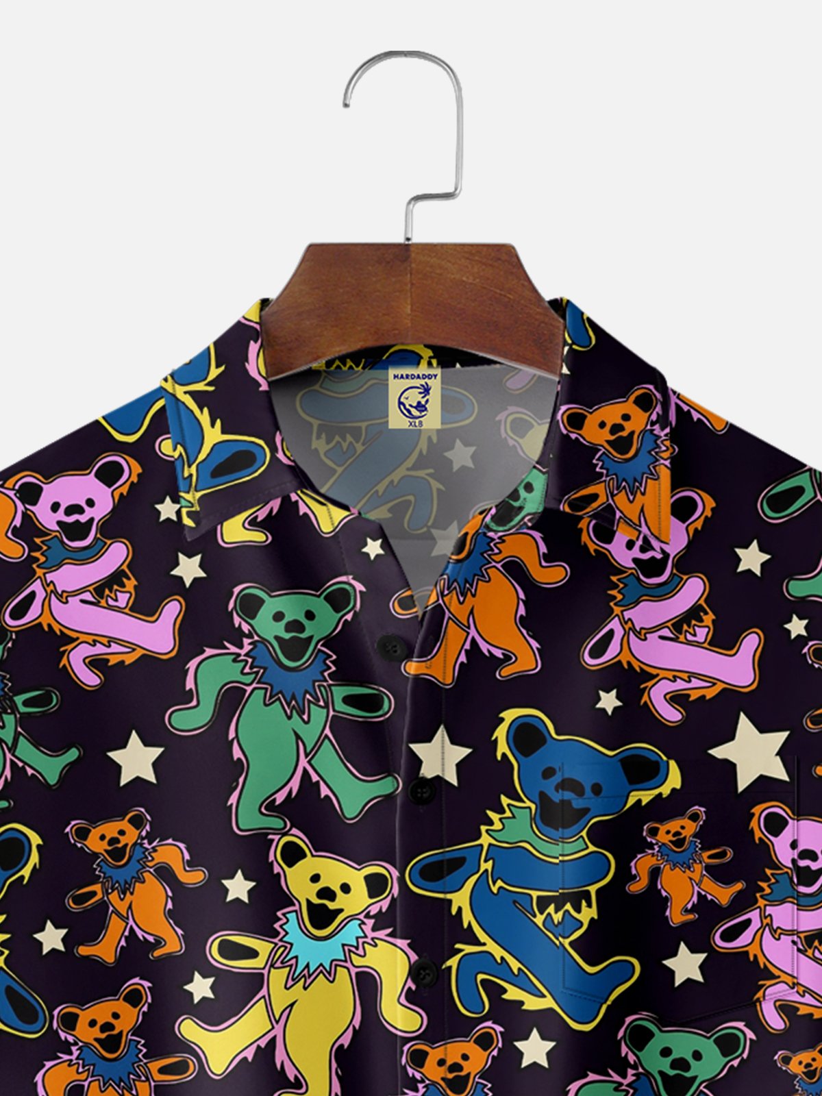 Hardaddy X Ana Cristina Ruiz Leon Big Size Cartoon Bear Chest Pocket Hawaiian Shirt