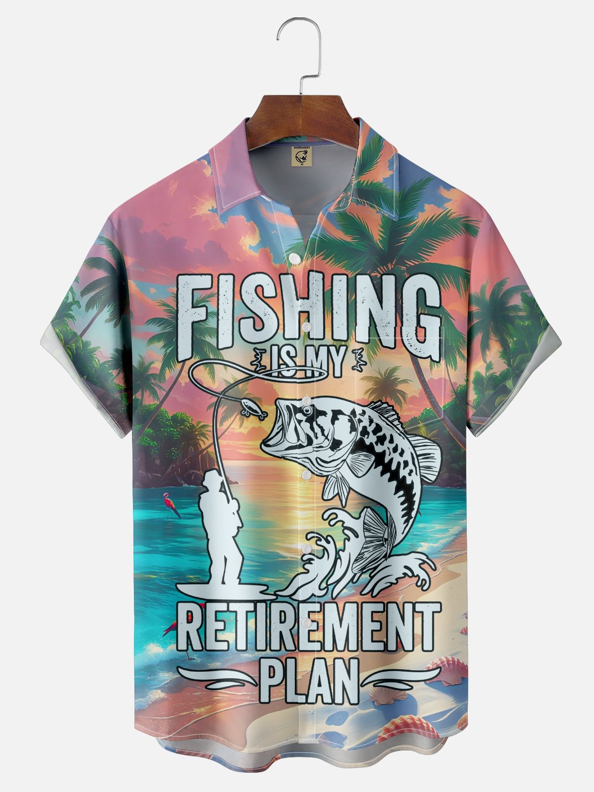 Moisture-wicking Retired Fishing Chest Pocket Casual Shirt