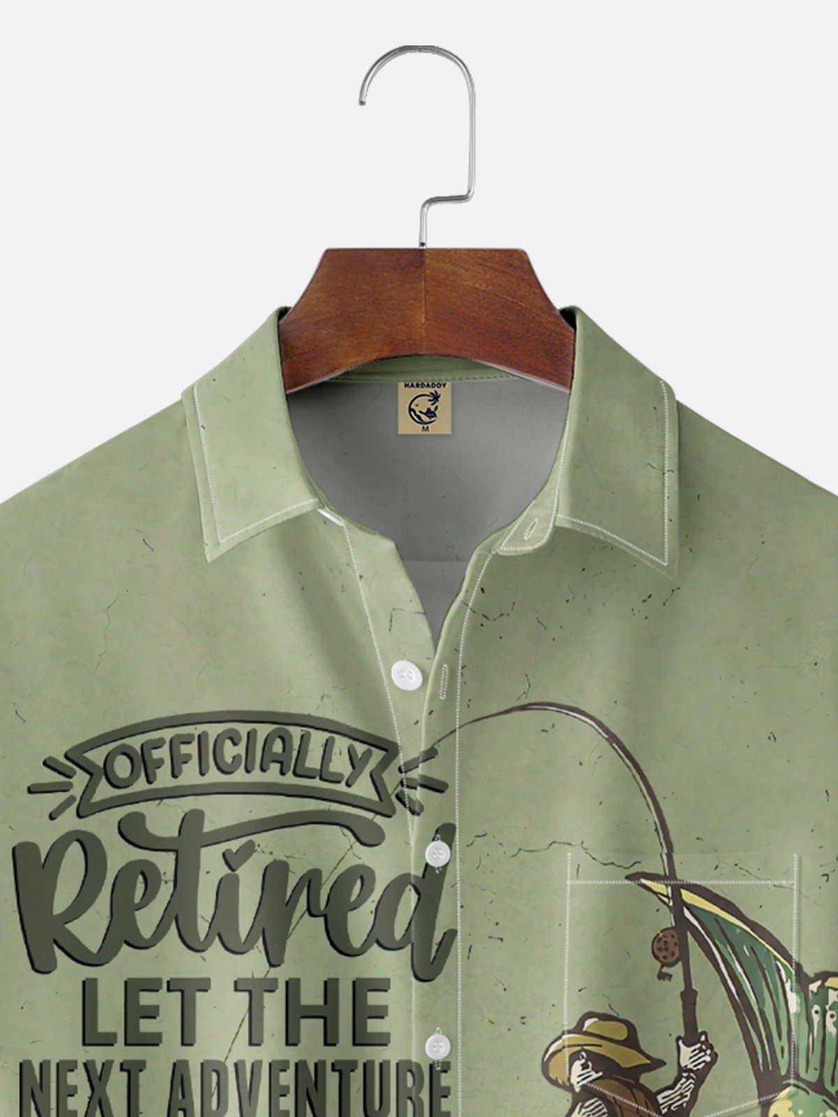 Moisture-wicking Retired Fishing Chest Pocket Casual Shirt