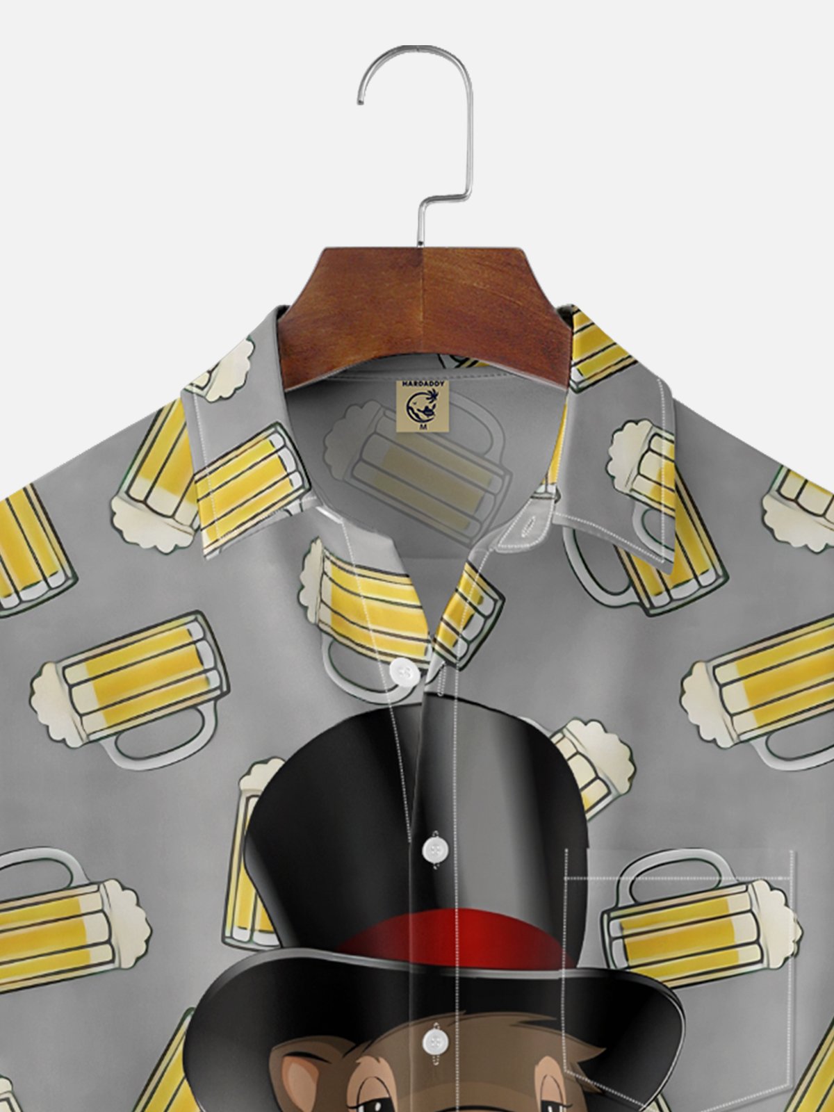 Moisture Wicking Groundhog Beer Chest Pocket Hawaiian Shirt