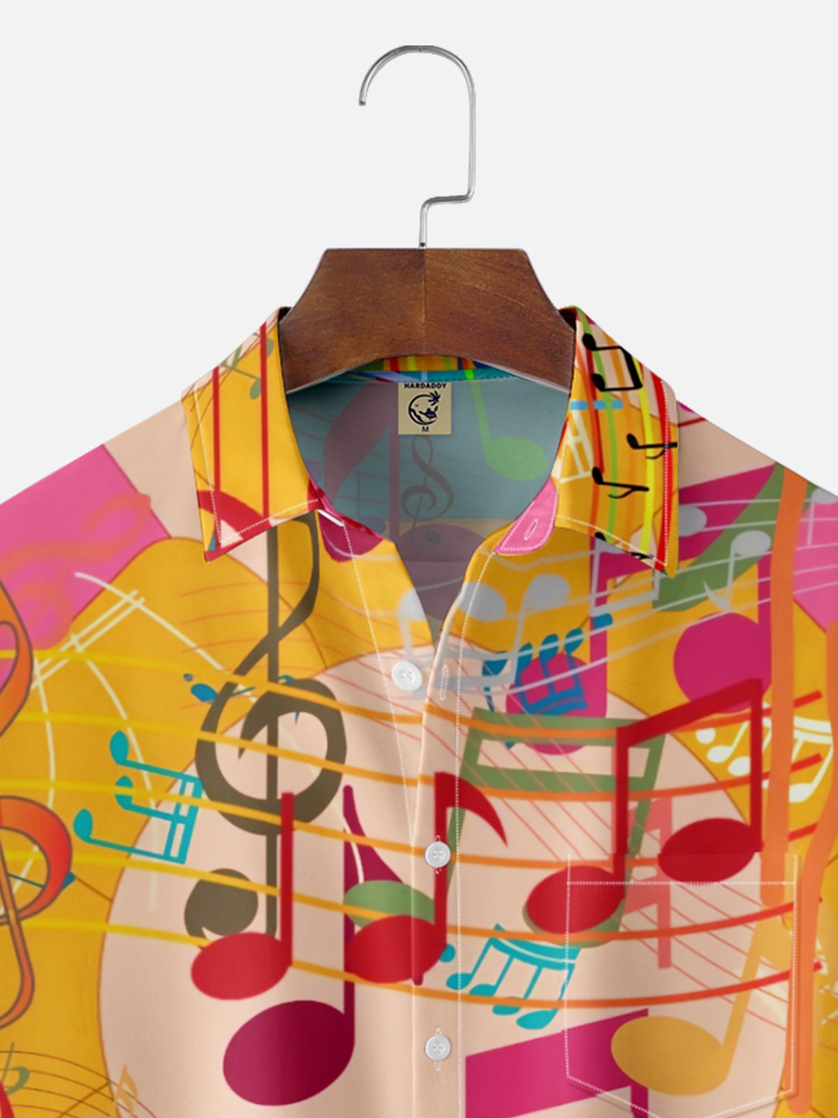 Moisture-wicking Music Notes Chest Pocket Casual Shirt